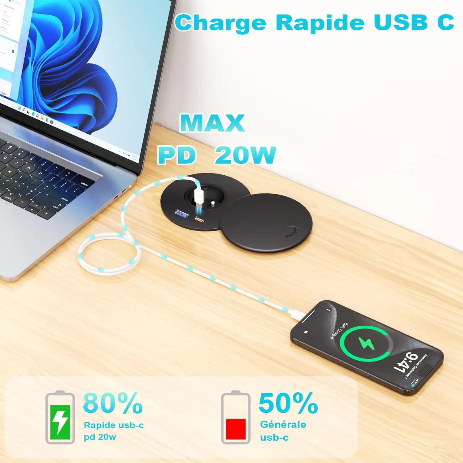 Airmom köögi/leiutööpinna sisseehitatav pistikupesa USB C PD20W – pakend ja tarvikud