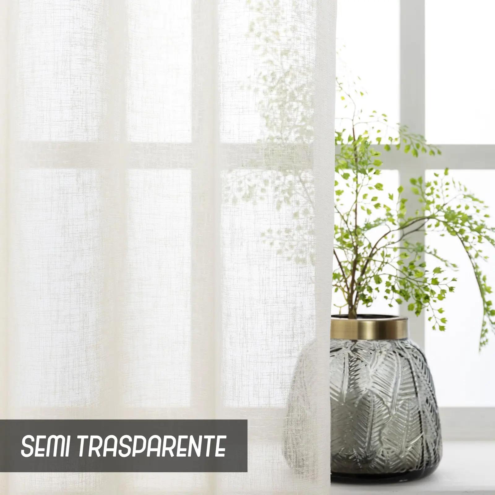GIRASOLE HOME kerge linane efektiga kardin (2 paneeli) – kasutusnäide