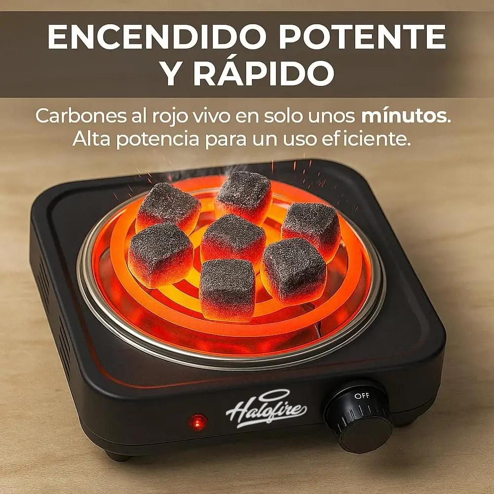 Halofire elektriline shisha-keedur 1000W — vastupidav must – detailne vaade