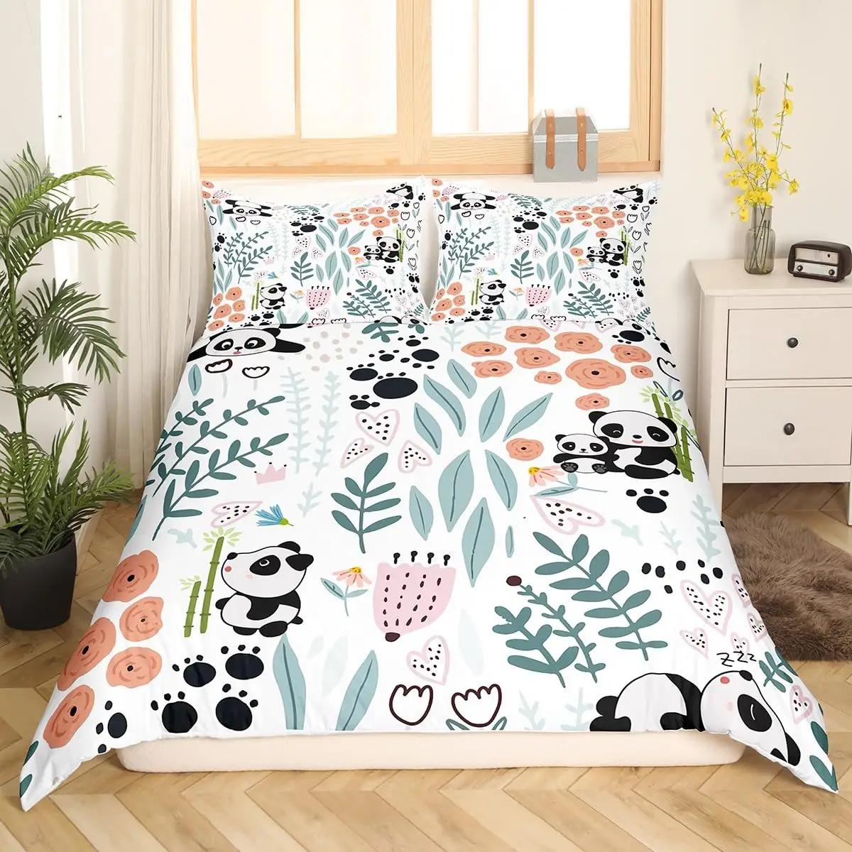Homewish pehme mikrofibra voodipesu 200×200 cm – panda – pakend ja tarvikud