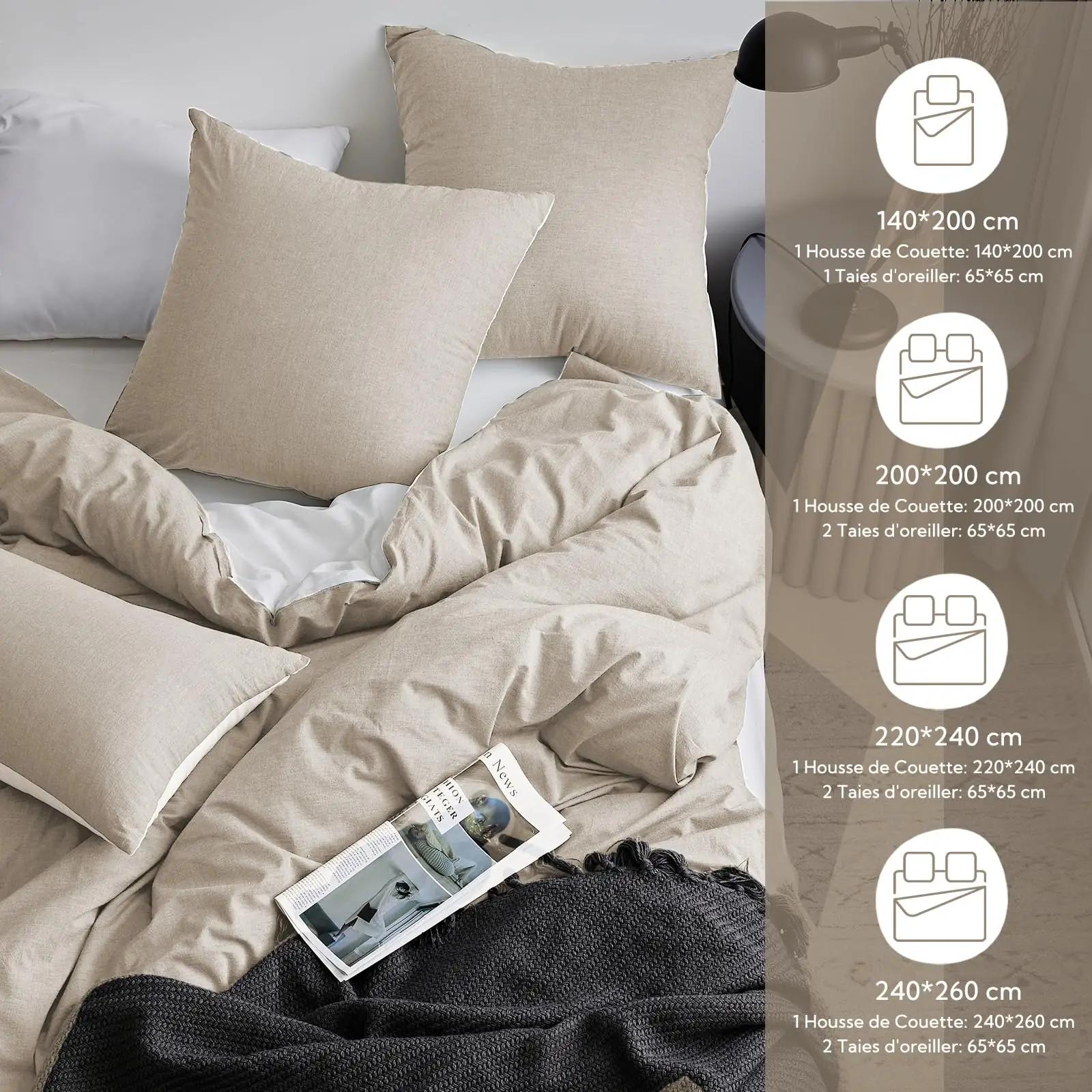 MILDLY pehme puuvillane voodipesu 220×240 cm apricot – lisavaade