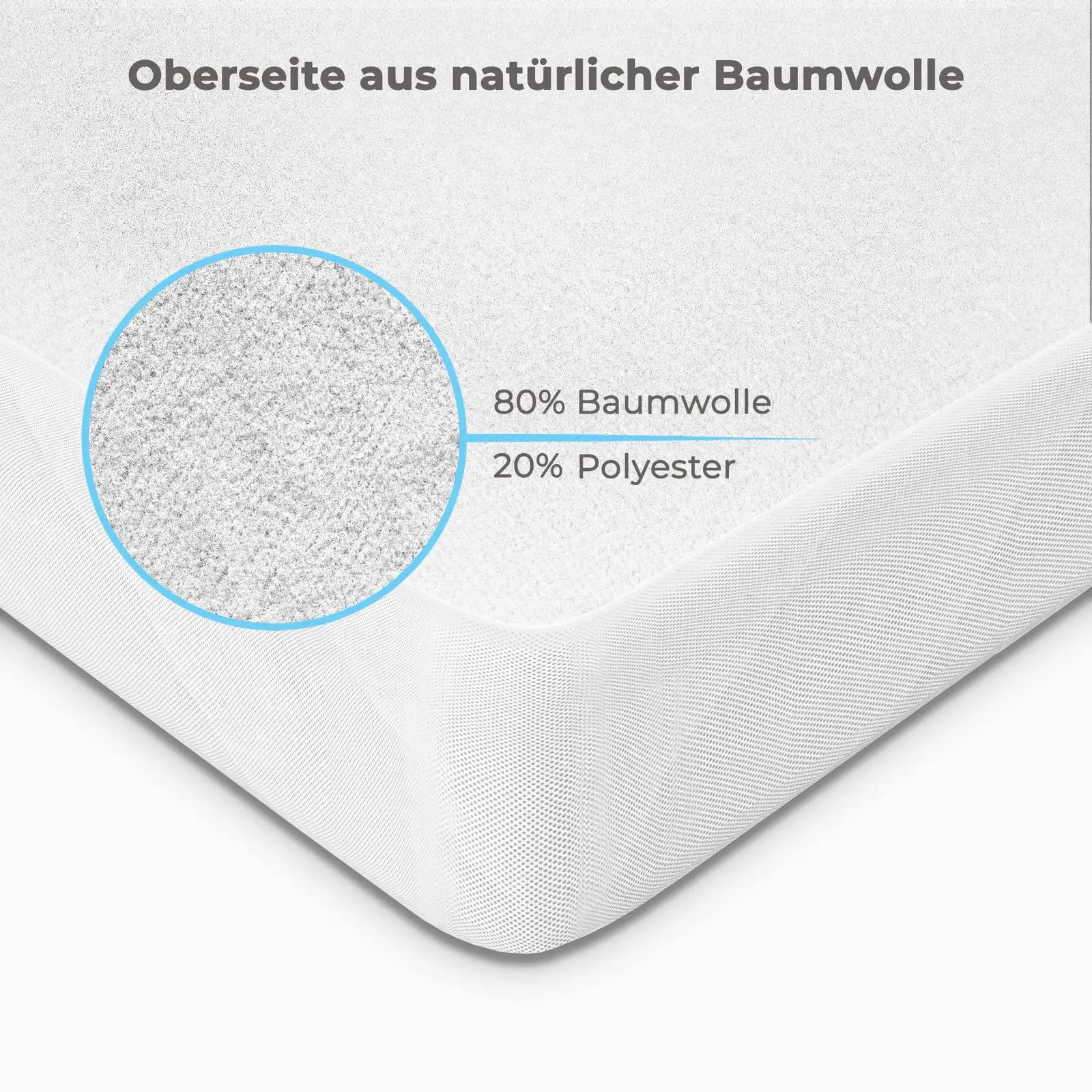 WhizProducts puuvillane veekindel madratsikaitse 90×200 cm – kasutusnäide