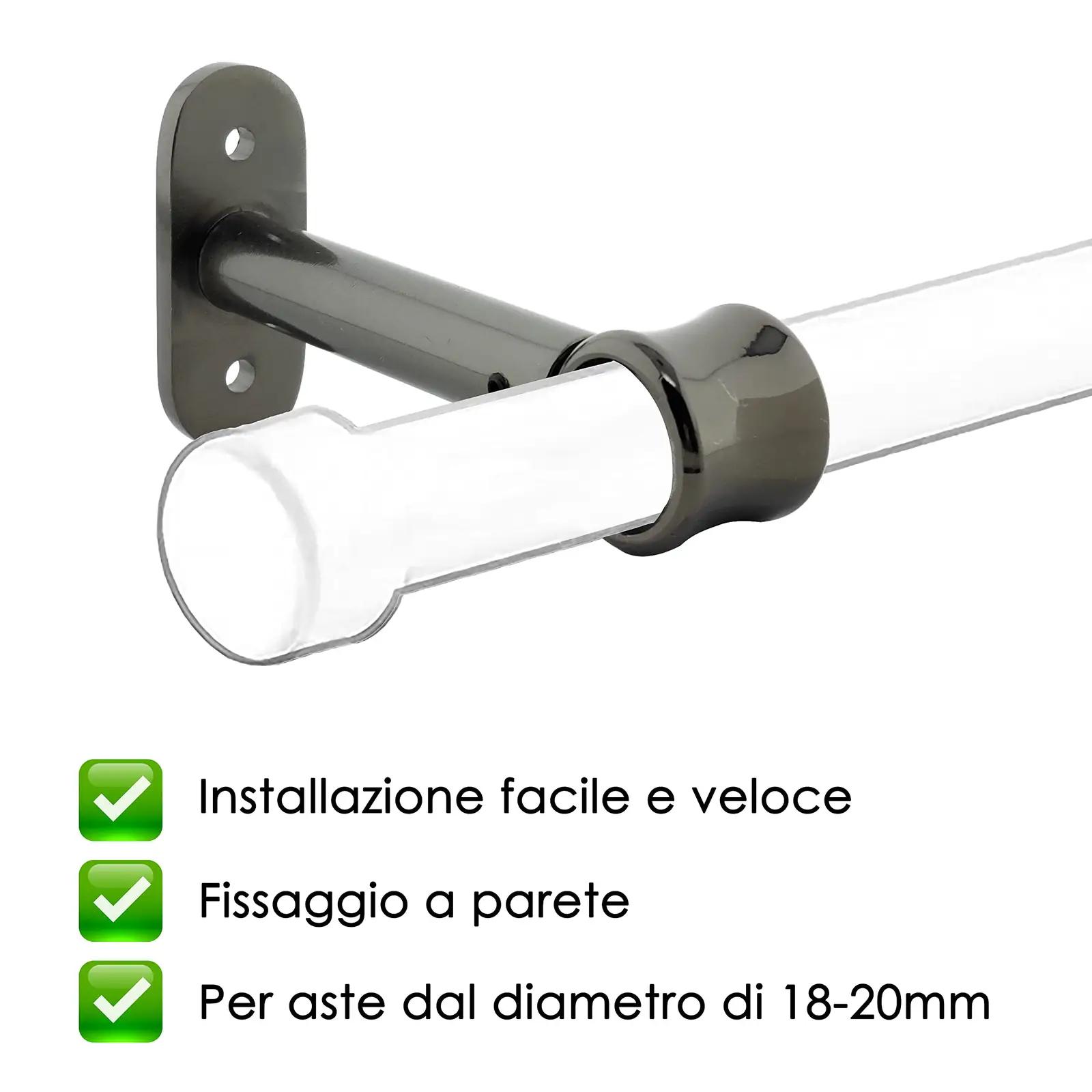 GIRASOLE HOME tugev zinkkinnitus gardinapulgale, must – detailne vaade