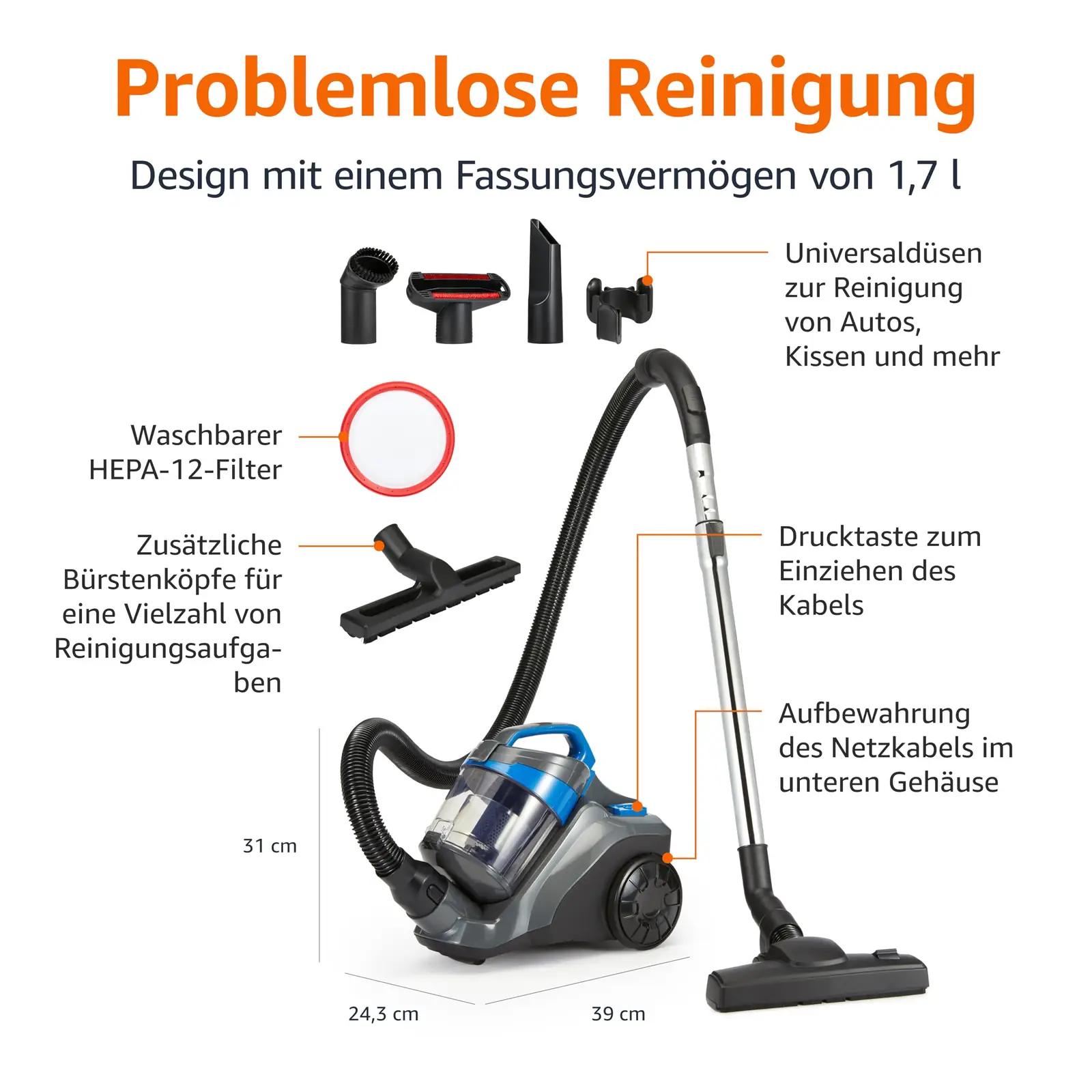 Amazon Basics VCS38A13L-B-* põrandatolmuimejad – detailne lähivaade