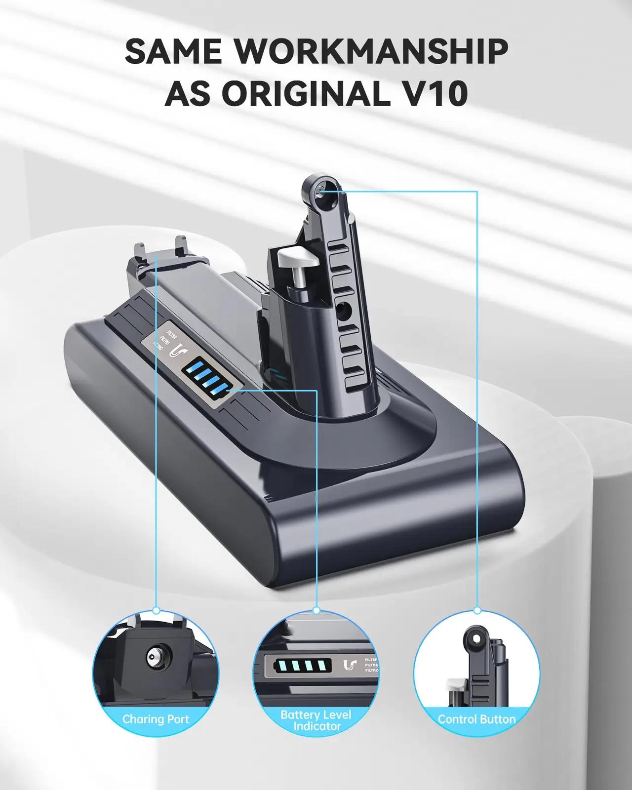 morpilot asendamispatarei 6500mAh Dyson V10 jaoks – pilt 6