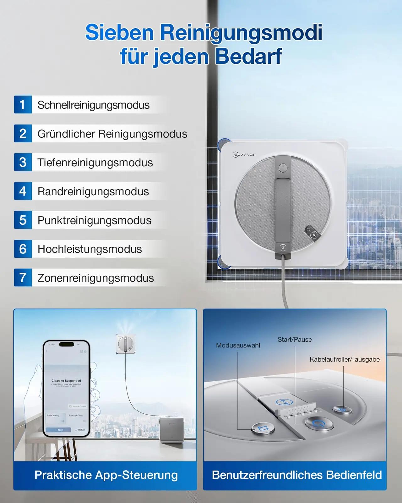 ECOVACS nutikas aknapuhastusrobot W2S OMNI – servani puhastus – pilt 9