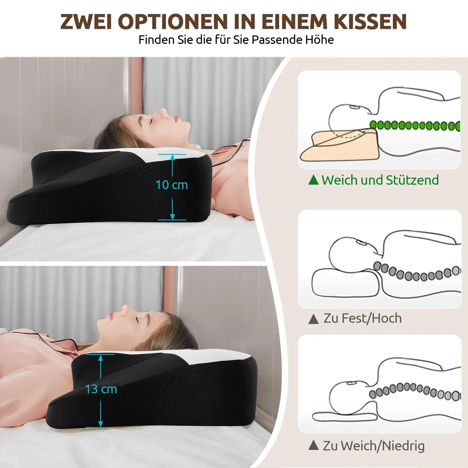 DONAMA mälumassist kaelapadi 66×37×13 cm — ergonoomiline tugi – pakend ja tarvikud
