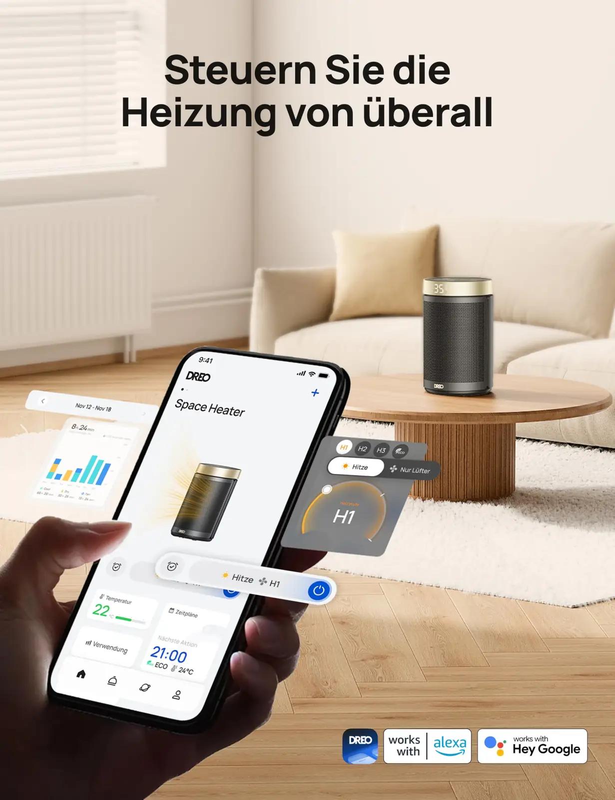 Dreo DR-HSH006S elektrilised radiaatorid – detailne lähivaade