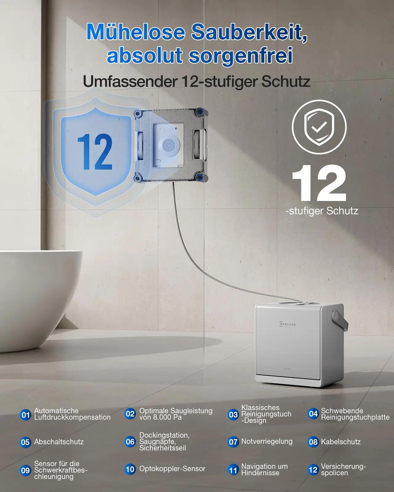ECOVACS nutikas aknapuhastusrobot W2S OMNI – servani puhastus – pilt 8