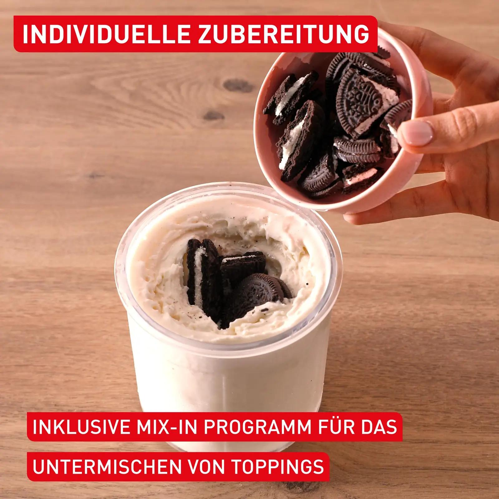 Tefal kodune jäätisemasin 1,4 l – kolmekordne Tritan-kauss – kasutusnäide