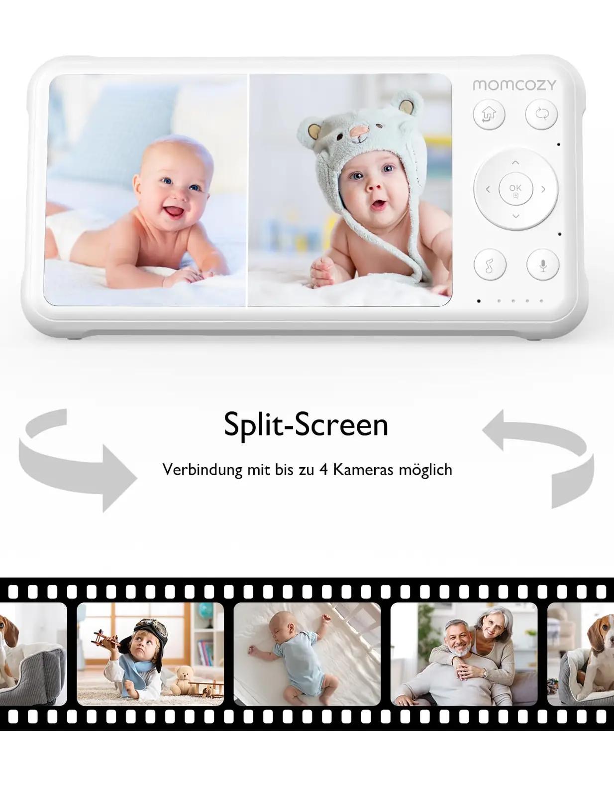 Momcozy beebimonitor kahe kaameraga — selge öövaade – detailne vaade