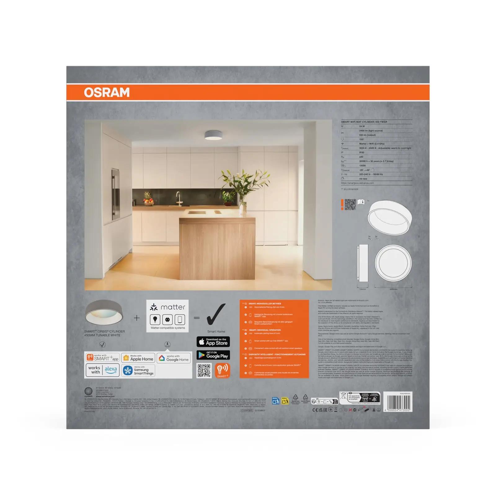 Osram nutikas silindriline laevalgusti 45 cm – PMMA, WiFi – kasutusnäide