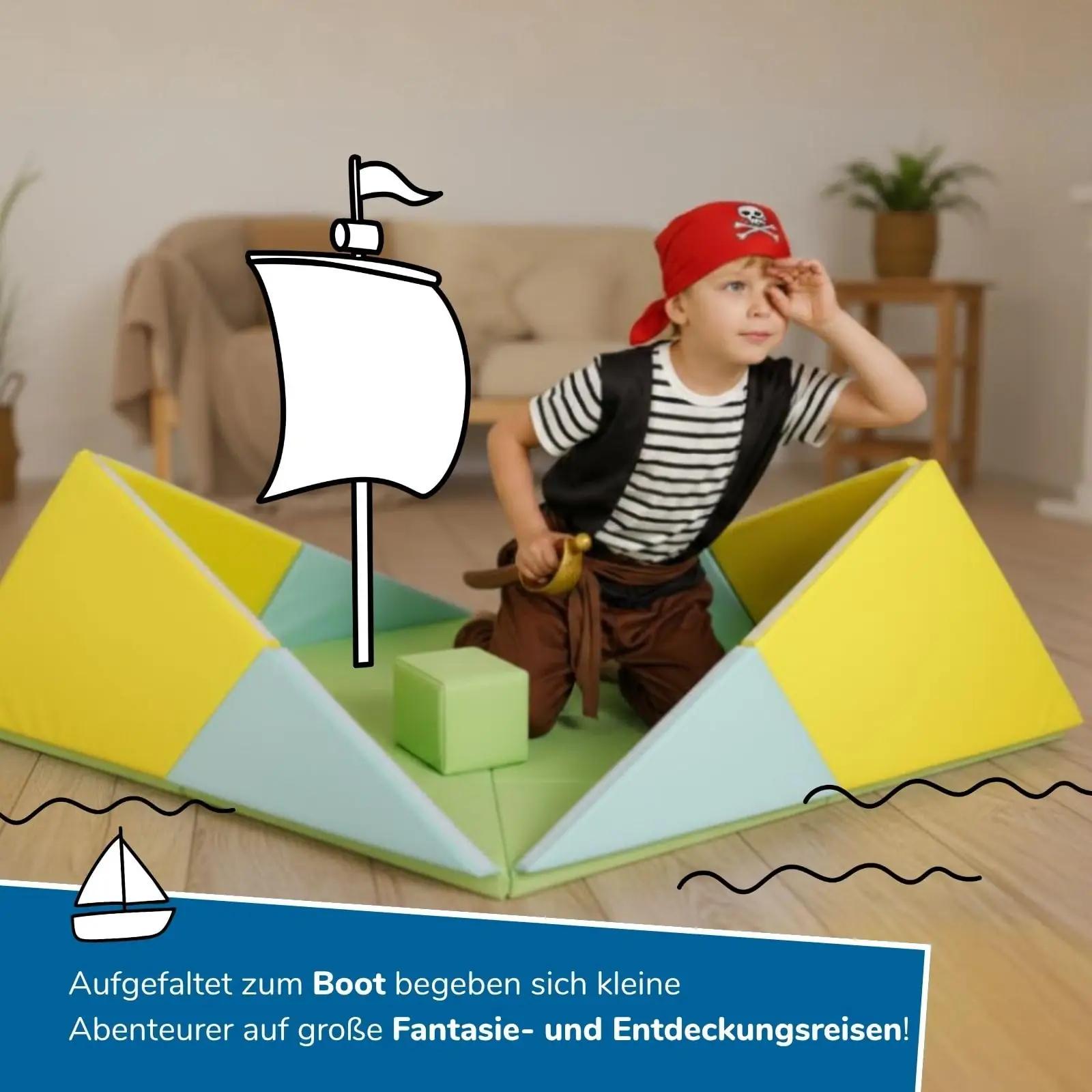 alldoro pehme mängumatt 3‑in‑1: krabbelpadja ja tipi‑lahendus – kasutusnäide