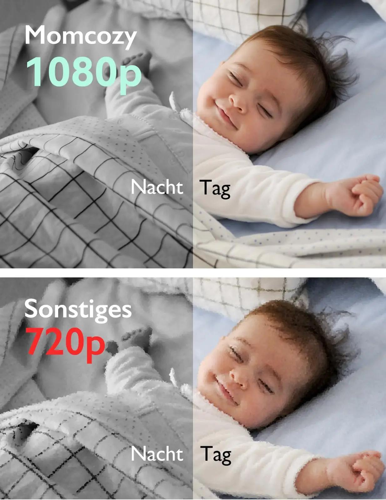 Momcozy beebimonitor kahe kaameraga — selge öövaade – pakend ja tarvikud