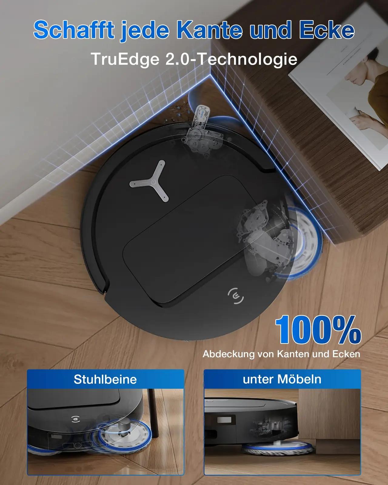 ECOVACS tolmu- ja mopp-robot – õhuke 81 mm puhastuslahendus – pakend ja tarvikud