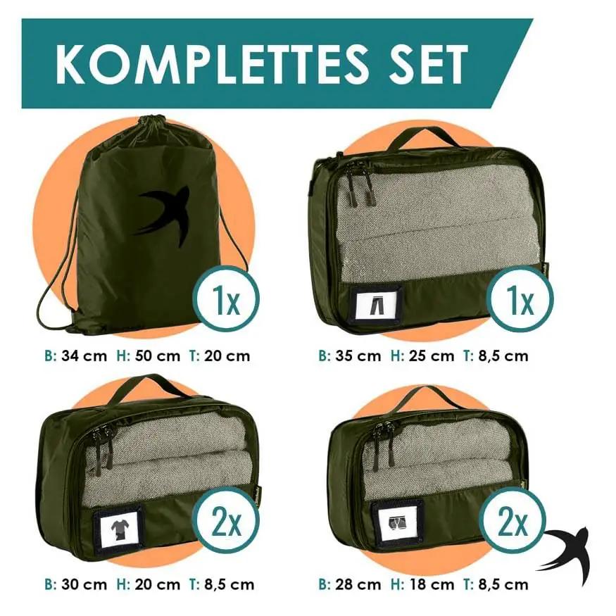Seeschwalbe kerge reisikorraldaja komplekt – kompressiooniga – kasutusnäide