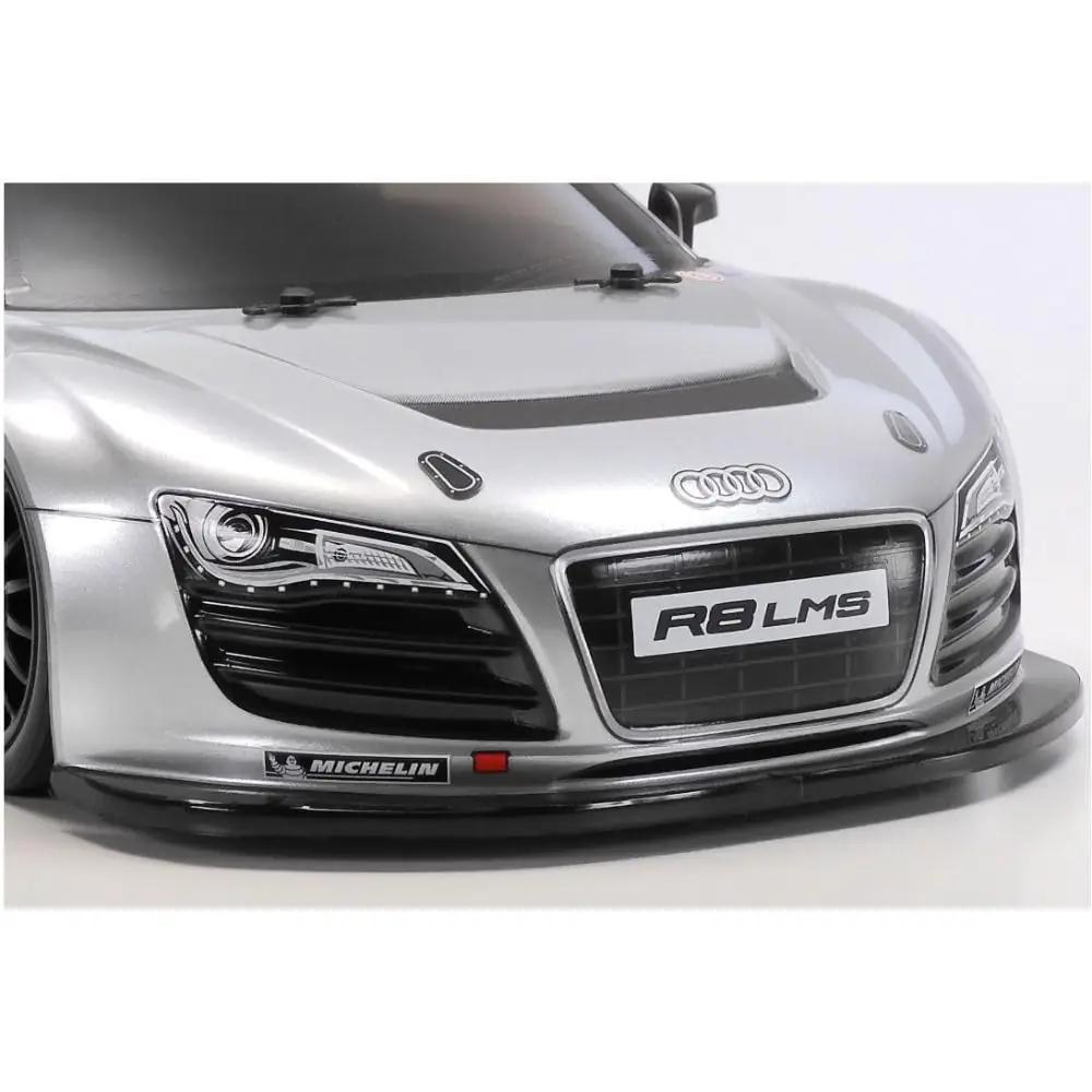 TAMIYA stiilne RC Audi R8 plastikusest ehituskomplekt kingituseks – pakend ja tarvikud