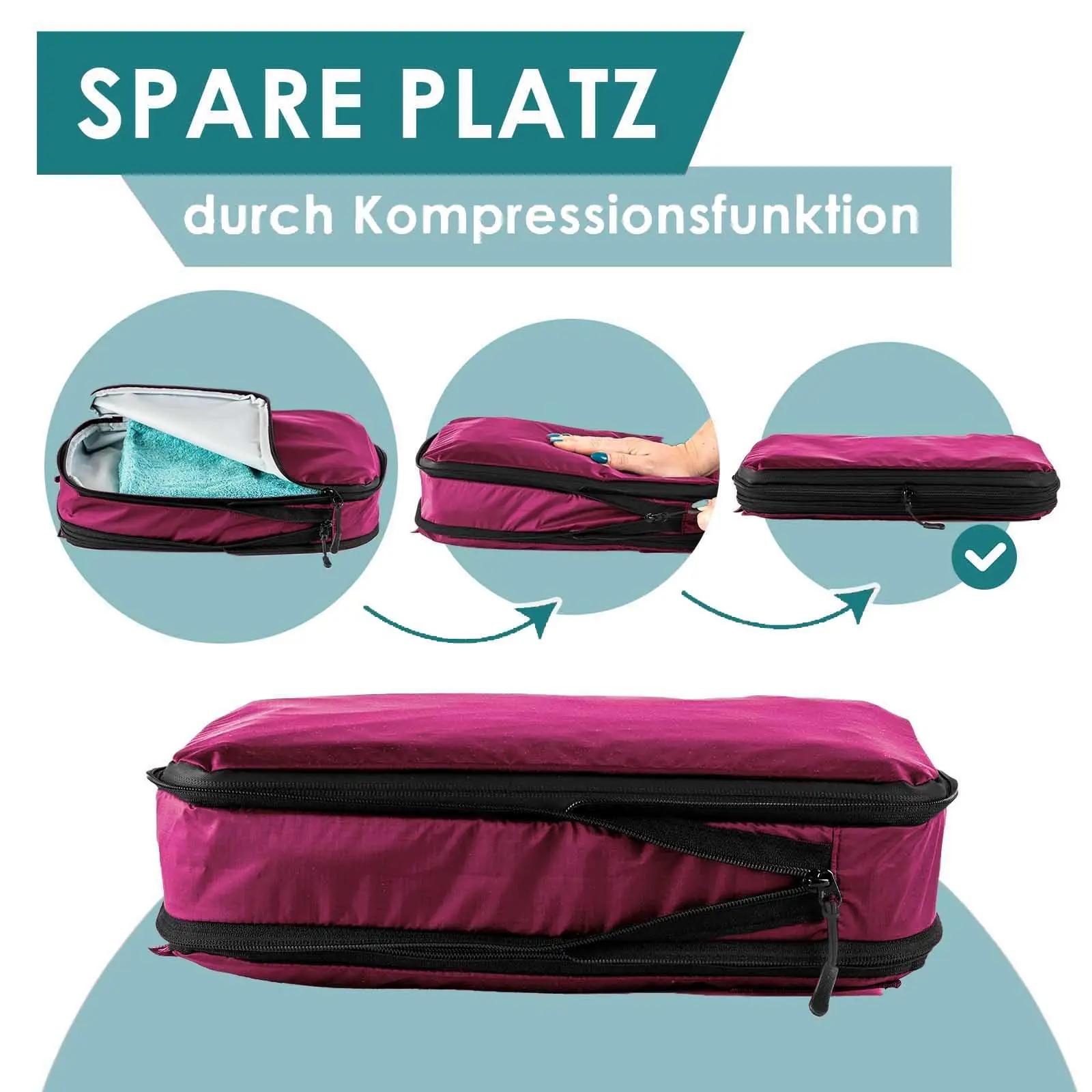 Seeschwalbe reisikorraldaja 8-osaline nailonkomplekt (himbeer) – detailne vaade