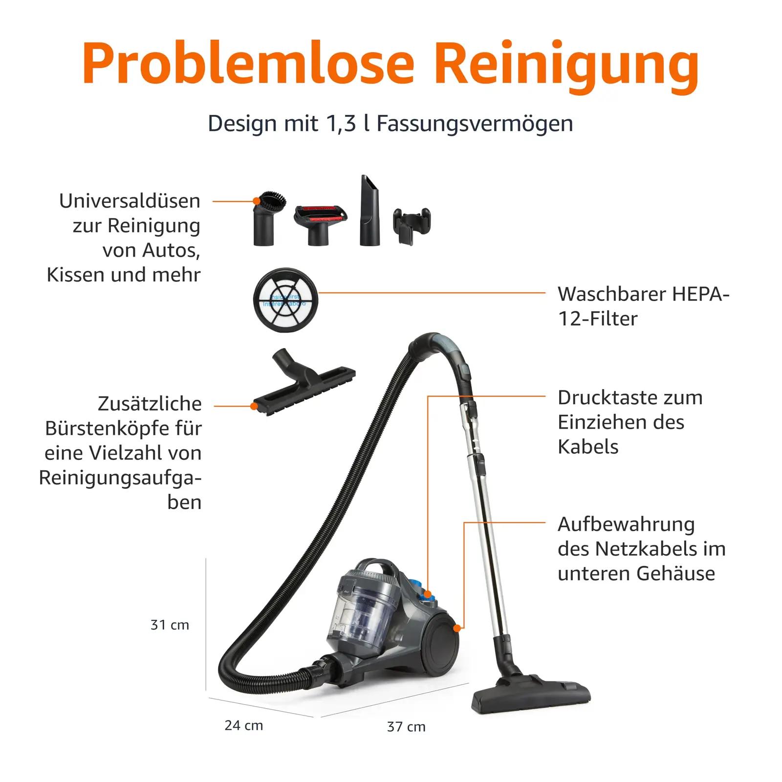 Amazon Basics kerge tolmuimeja 850W — kompaktne ja tugev – detailne vaade