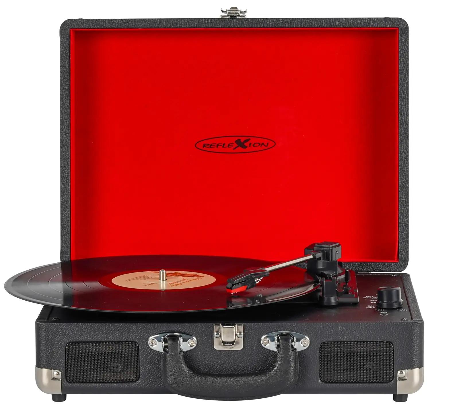 REFLEXION vintage puidust kaasaskantav grammofon – pilt 9