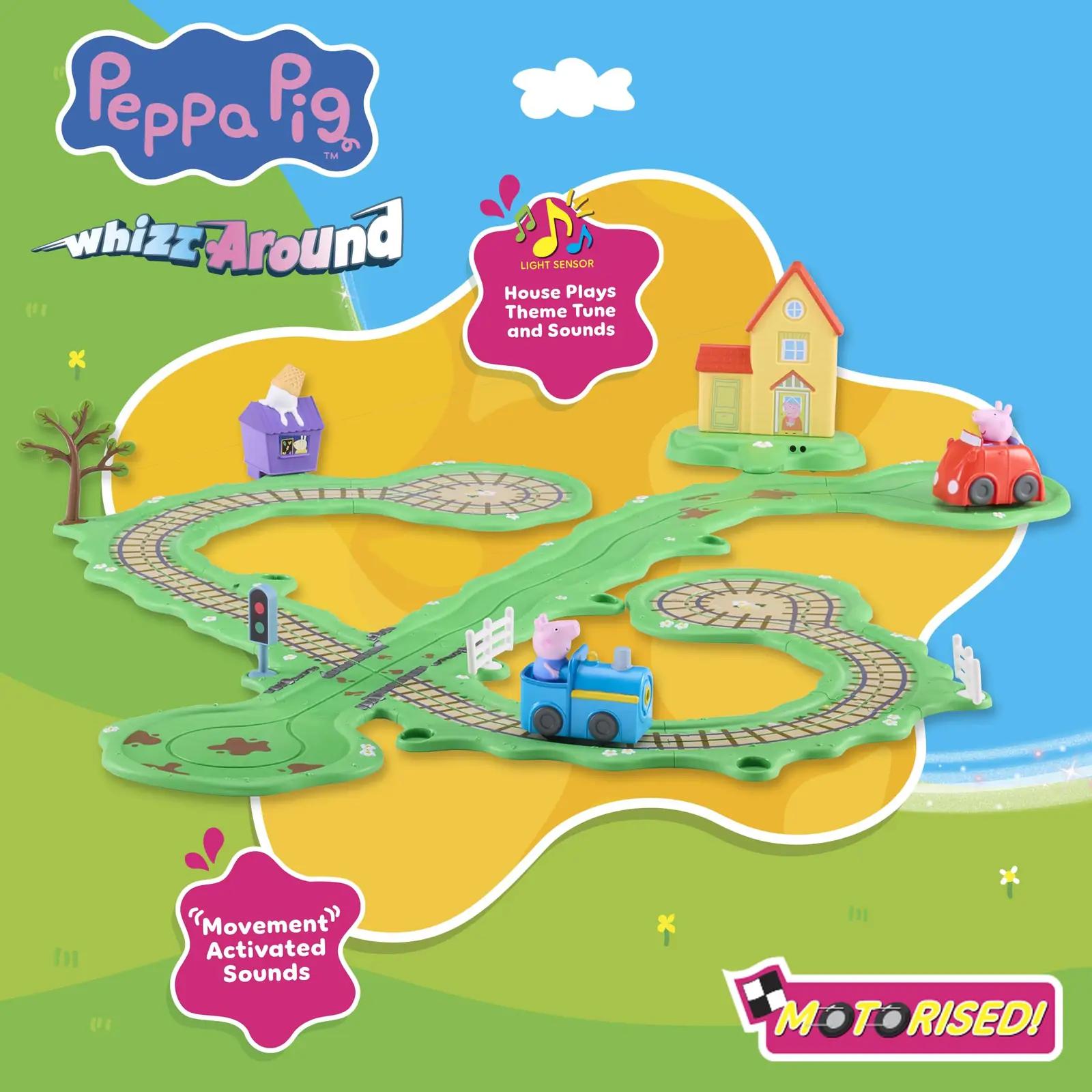 Peppa Pig värvikas rongi- ja autosari — mänguline linnaelamus – pilt 9