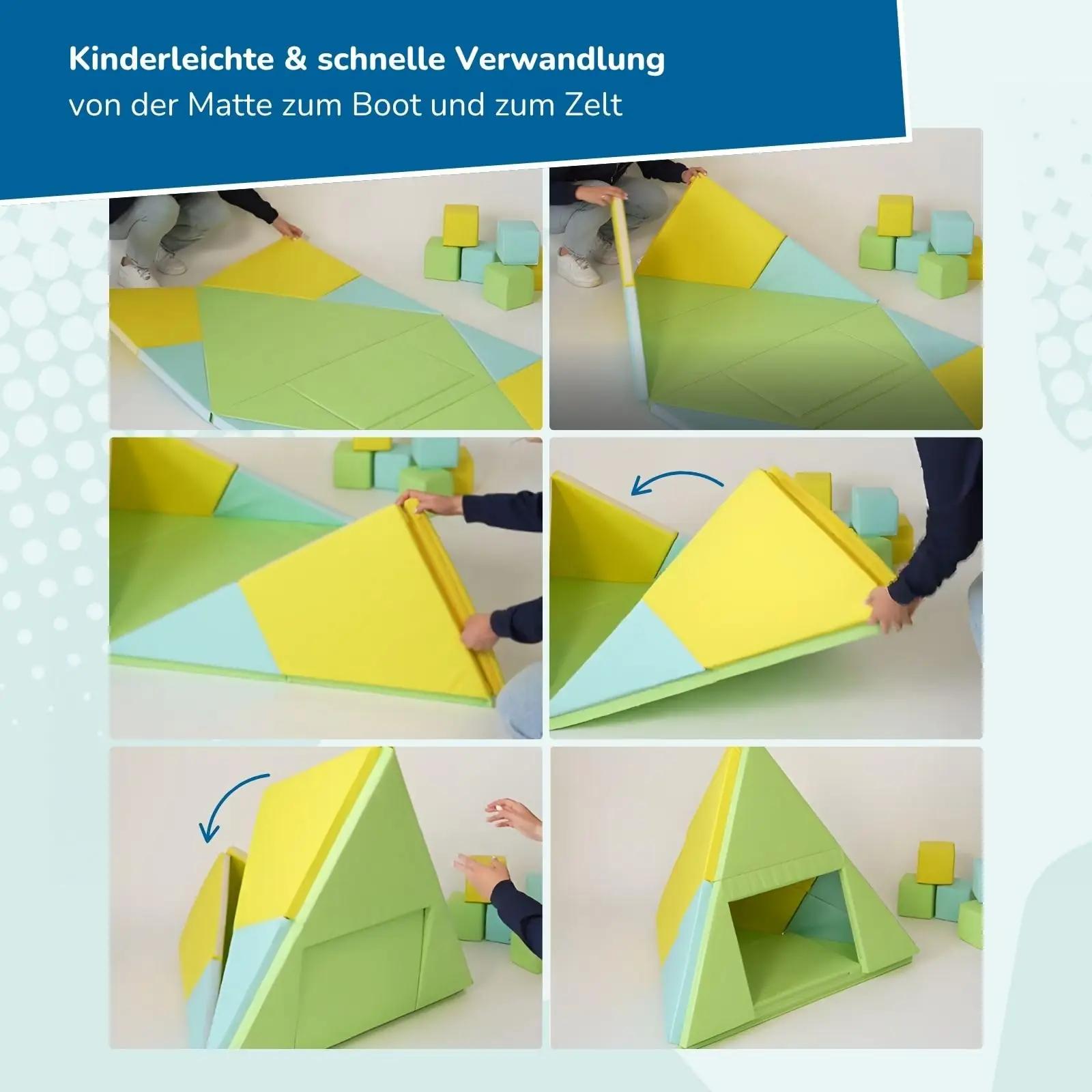 alldoro pehme mängumatt 3‑in‑1: krabbelpadja ja tipi‑lahendus – pilt 6