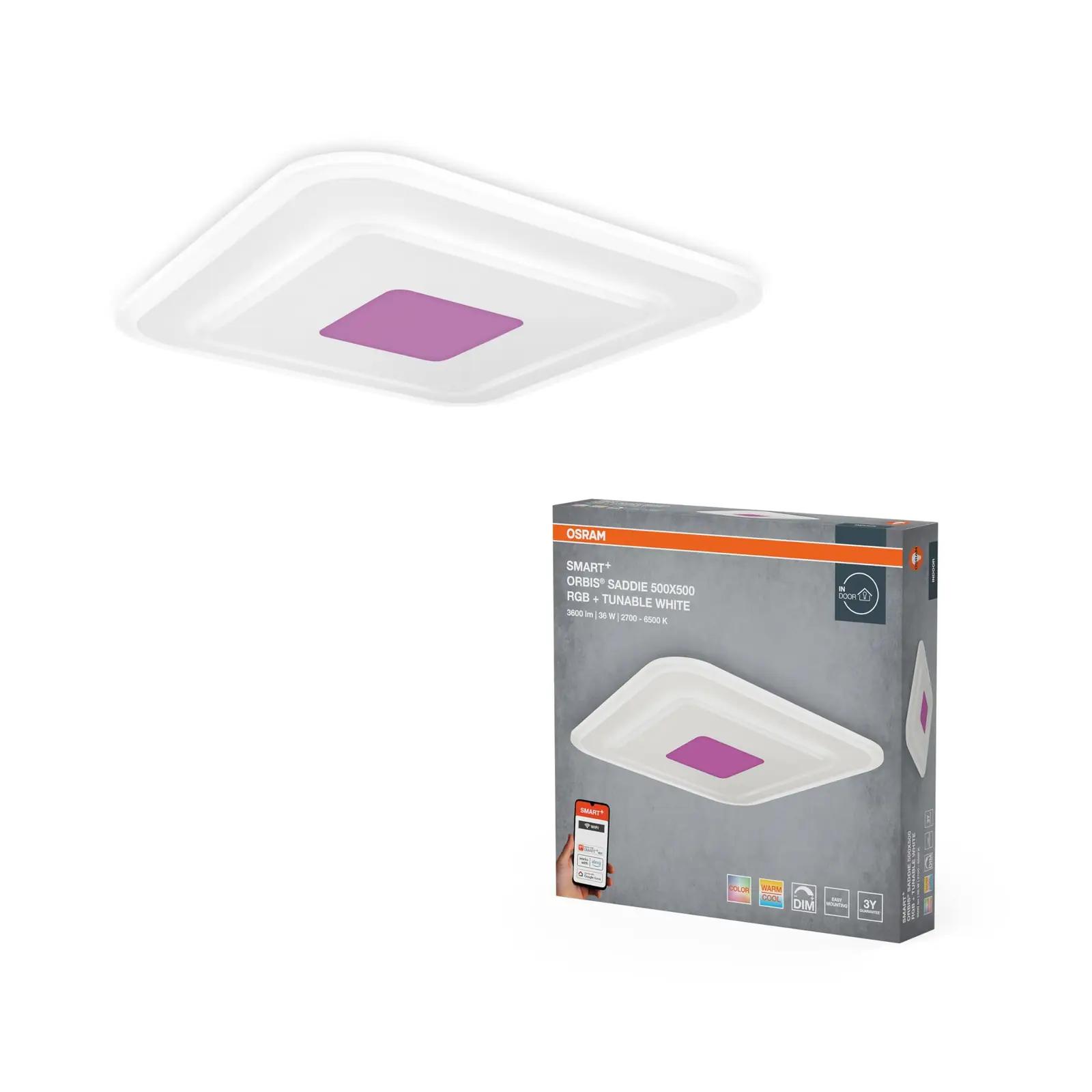 Osram minimalistlik valgusti – valge LED laelamp 50×50 cm – lisavaade