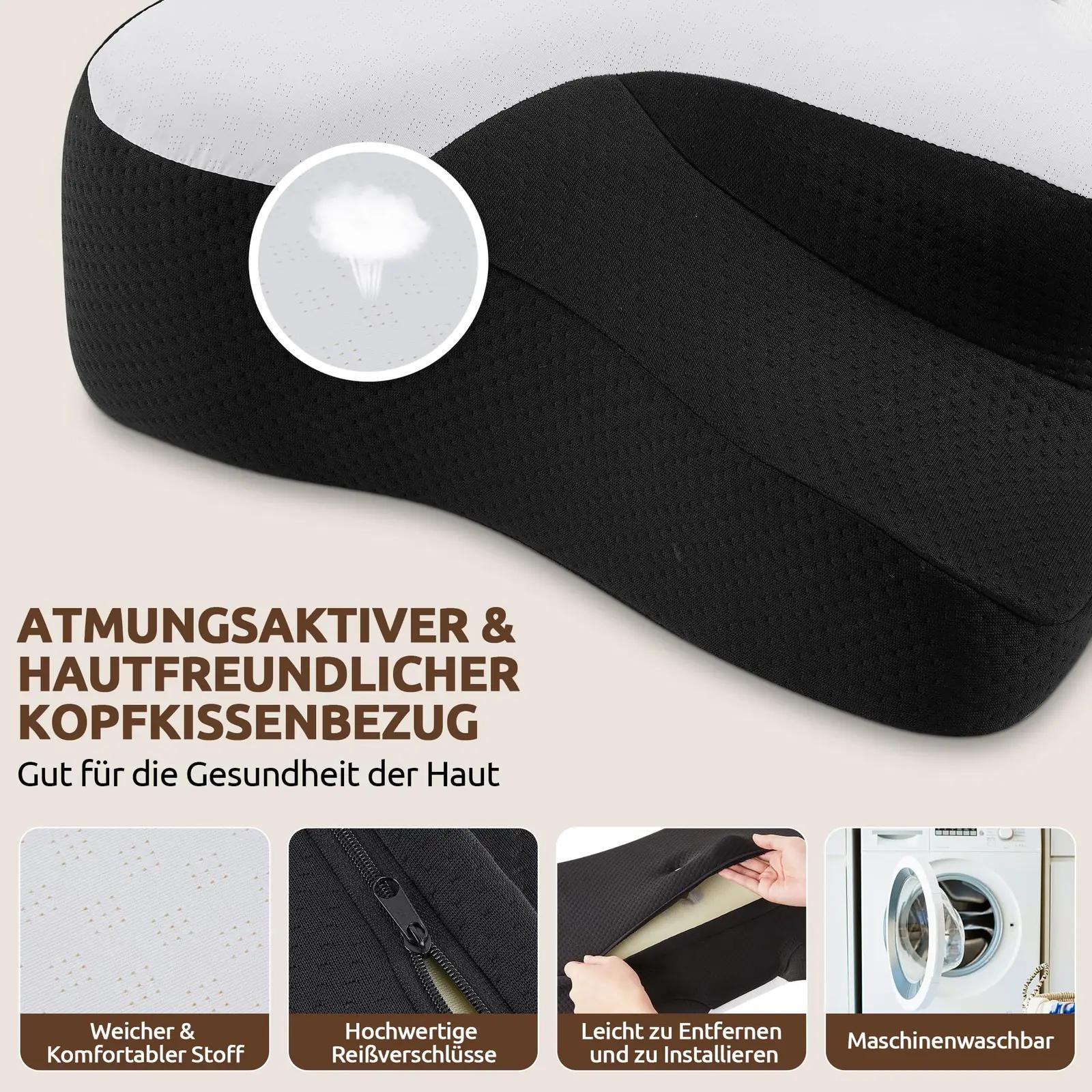 DONAMA mälumassist kaelapadi 66×37×13 cm — ergonoomiline tugi – pilt 6