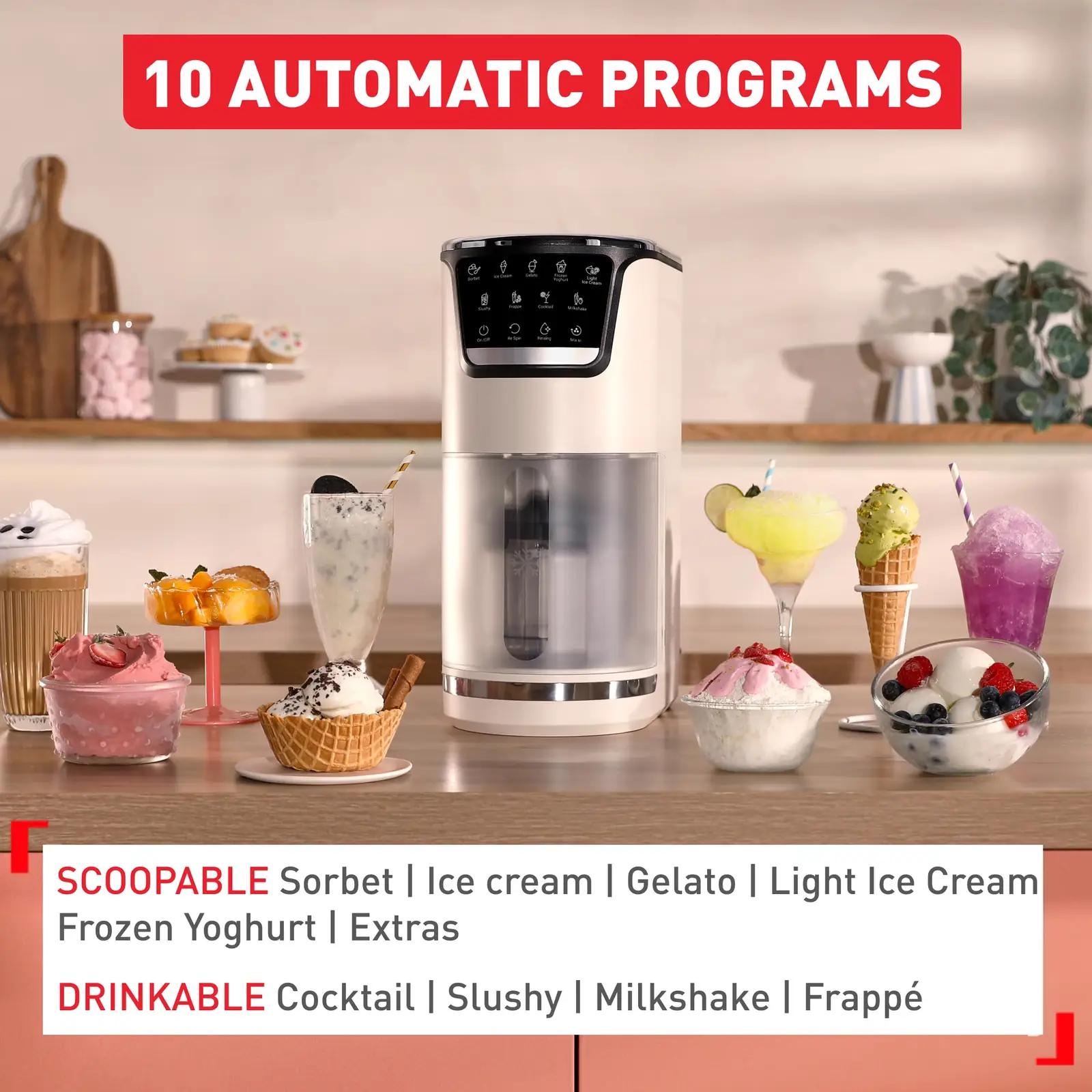 Tefal kodune jäätisemasin – kreemjas 1,4 l valmistus – pakend ja tarvikud