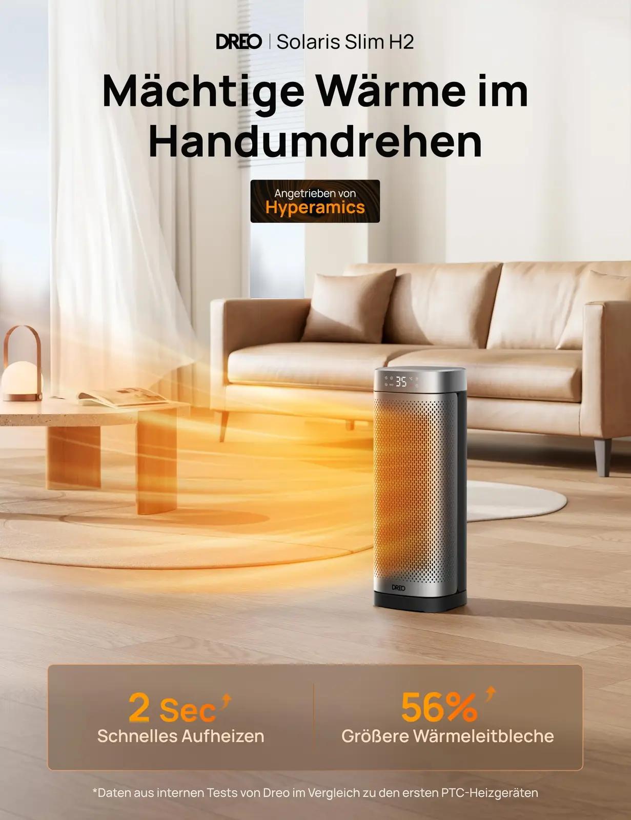Dreo DR-HSH014 Silver elektrilised radiaatorid – detailne lähivaade
