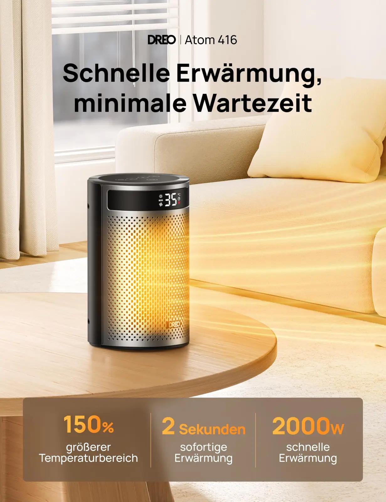 Dreo DR-HSH030 Black elektrilised küttekehad – detailne lähivaade