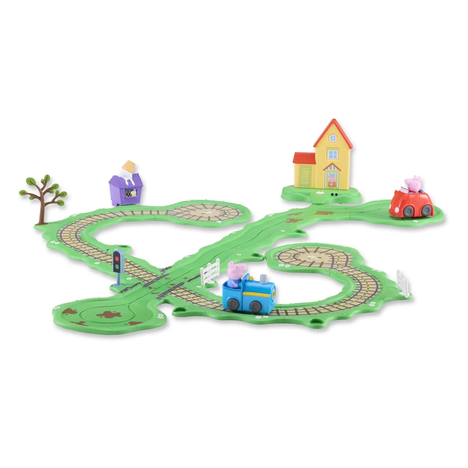 Peppa Pig värvikas rongi- ja autosari — mänguline linnaelamus – lisavaade