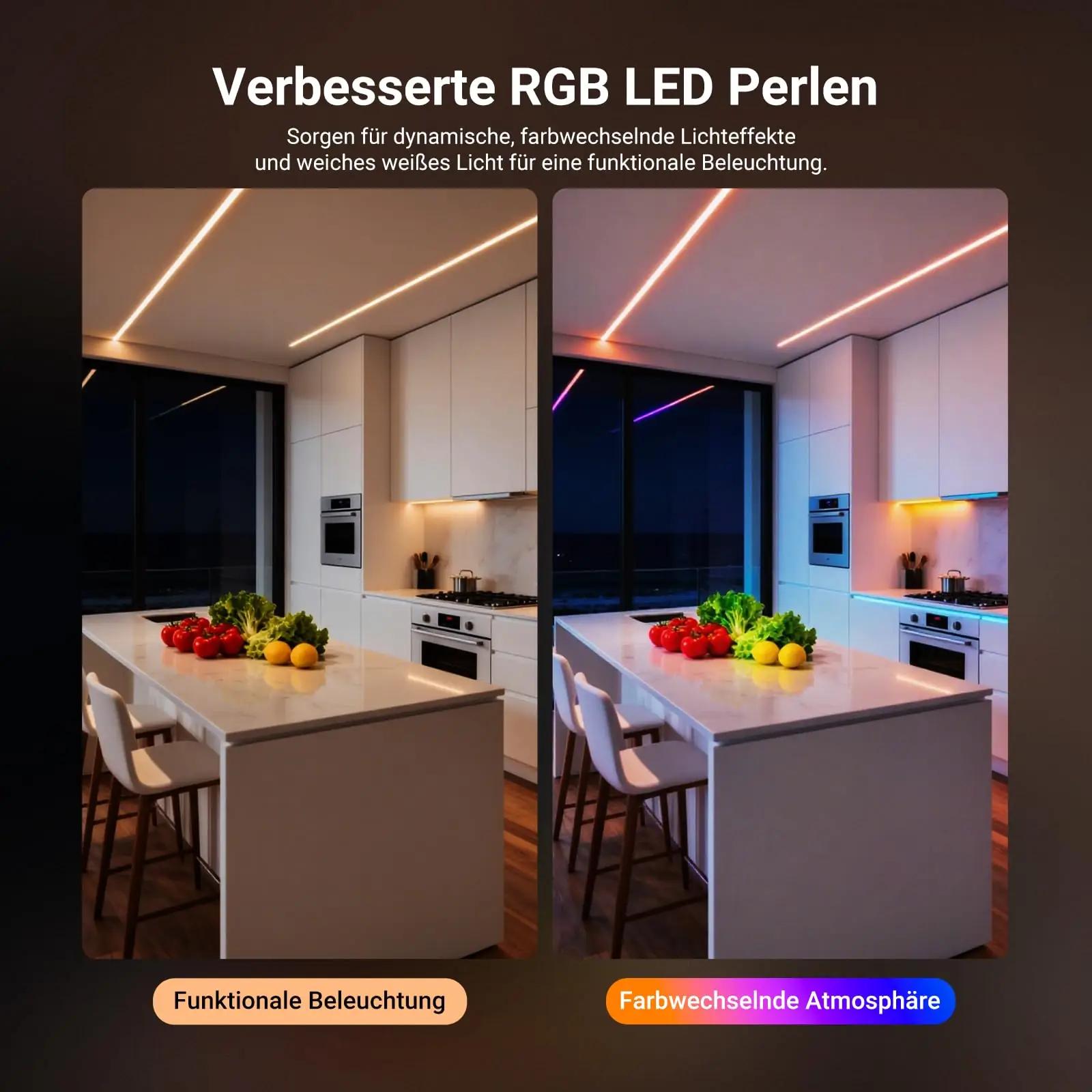 NEEWER värviline 5m LED-riba — reguleeritav ja veekindel – pakend ja tarvikud