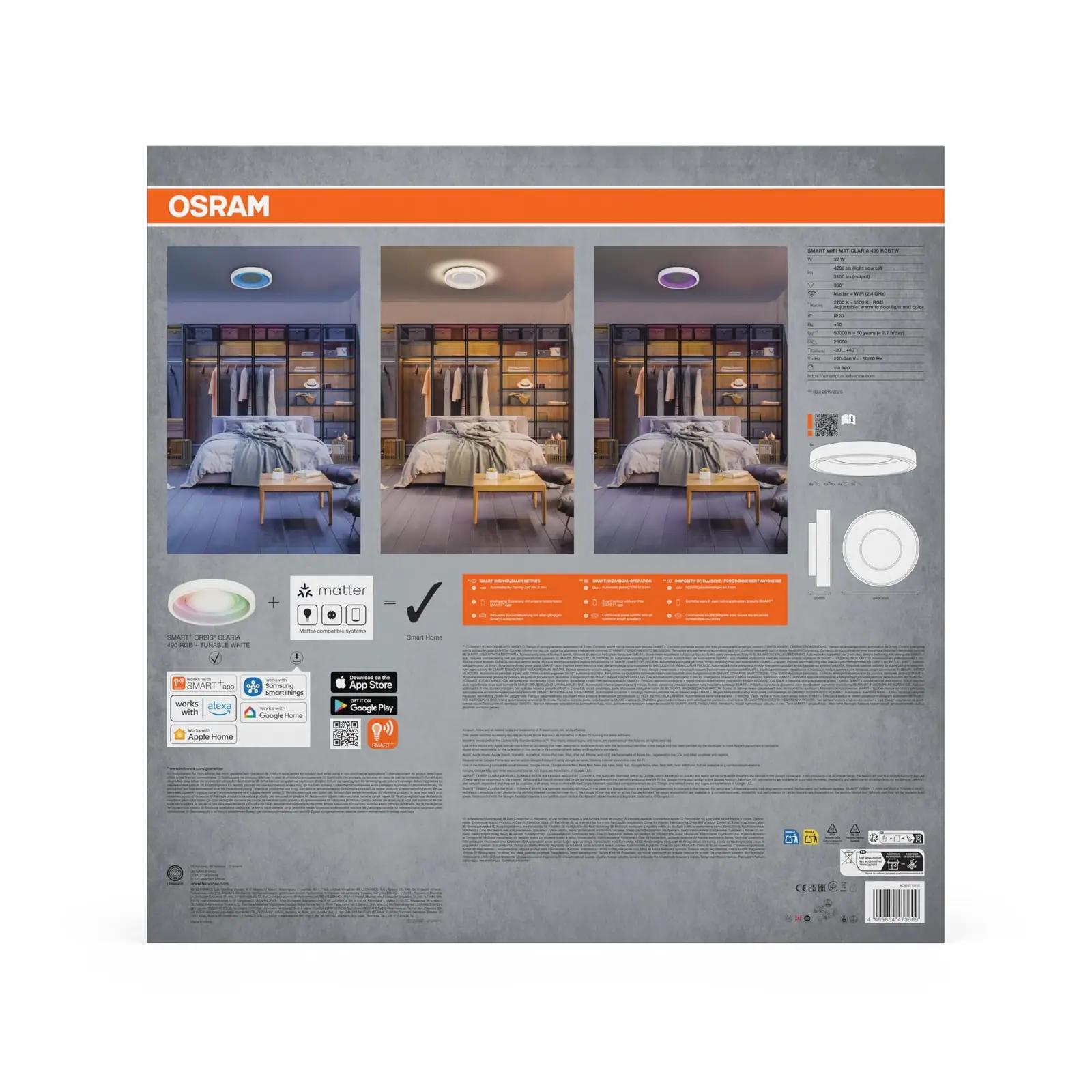 Osram moodne LED laelamp Claria — energiasäästlik ja WiFi-ühenduv – kasutusnäide