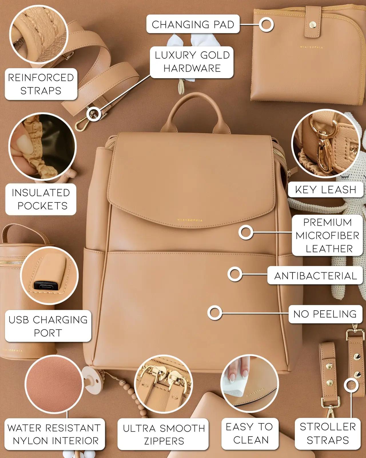 MIA + SOPHIA elegantsne kunstnahast mähkmejani Rucksack – pilt 7