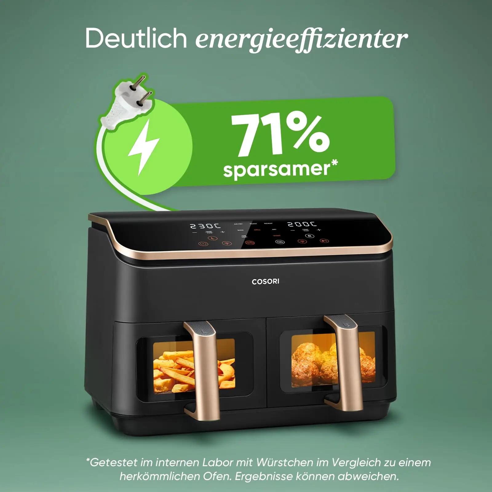 COSORI kuldne kahekambriline õhufriteerija — energiasäästlik – pilt 7