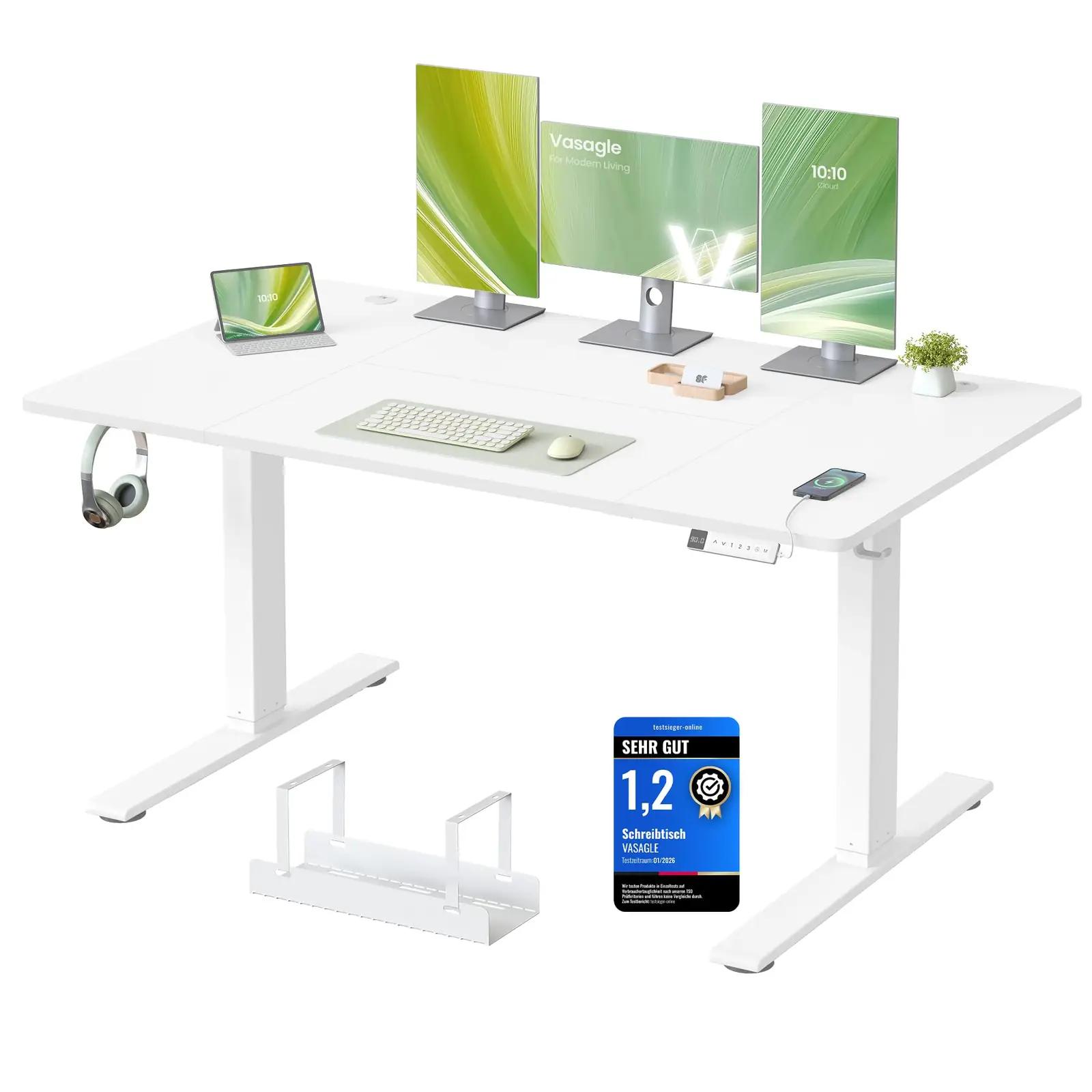 VASAGLE kõrguse reguleeritav töölaud 140×80 cm – USB-C ja mälu