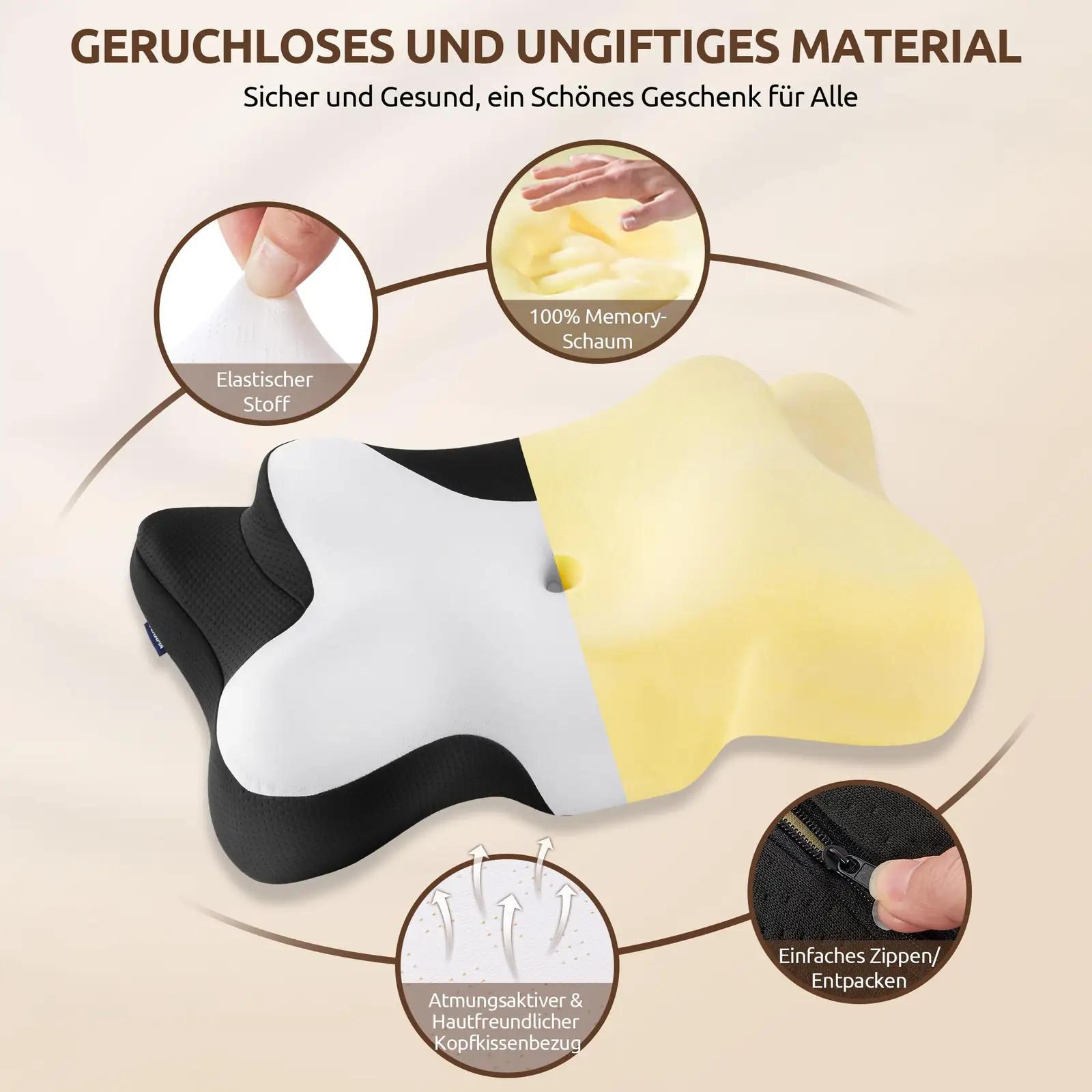 DONAMA mälumassist kaelapadi 66×37×13 cm — ergonoomiline tugi – lisavaade