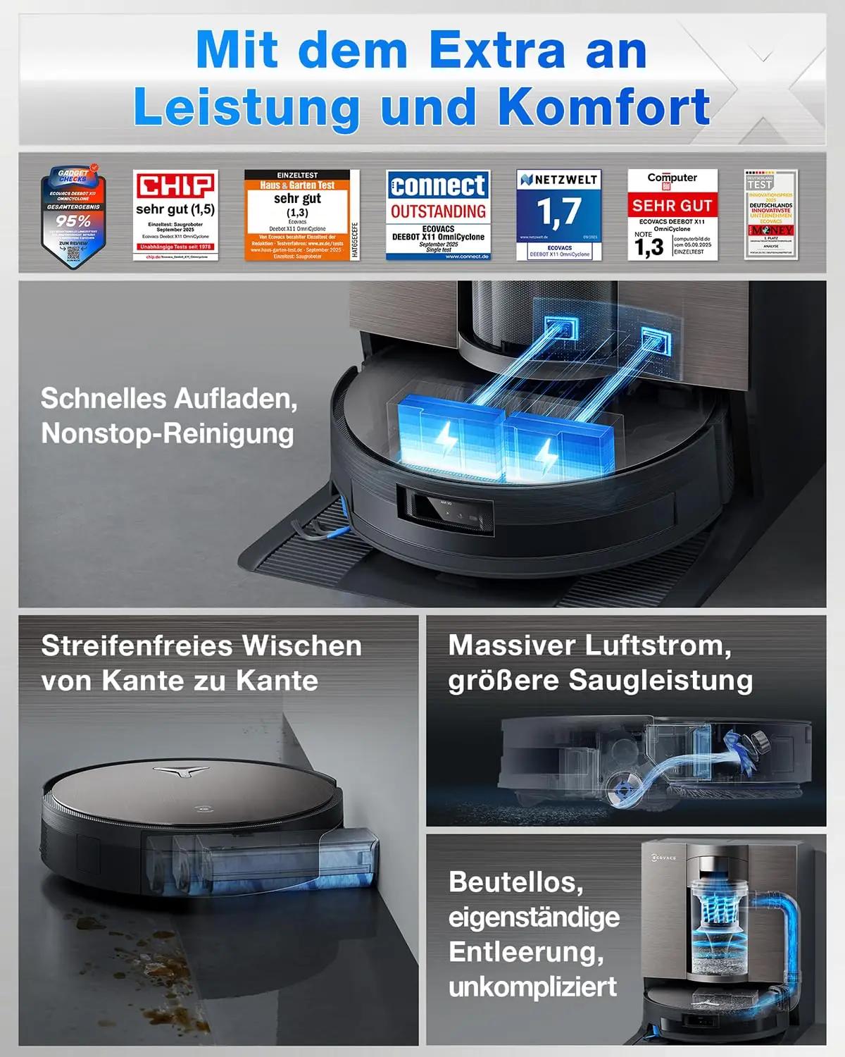 ECOVACS tolmuhai X11 OMNICYCLONE – võimas kodupuhastus – detailne vaade