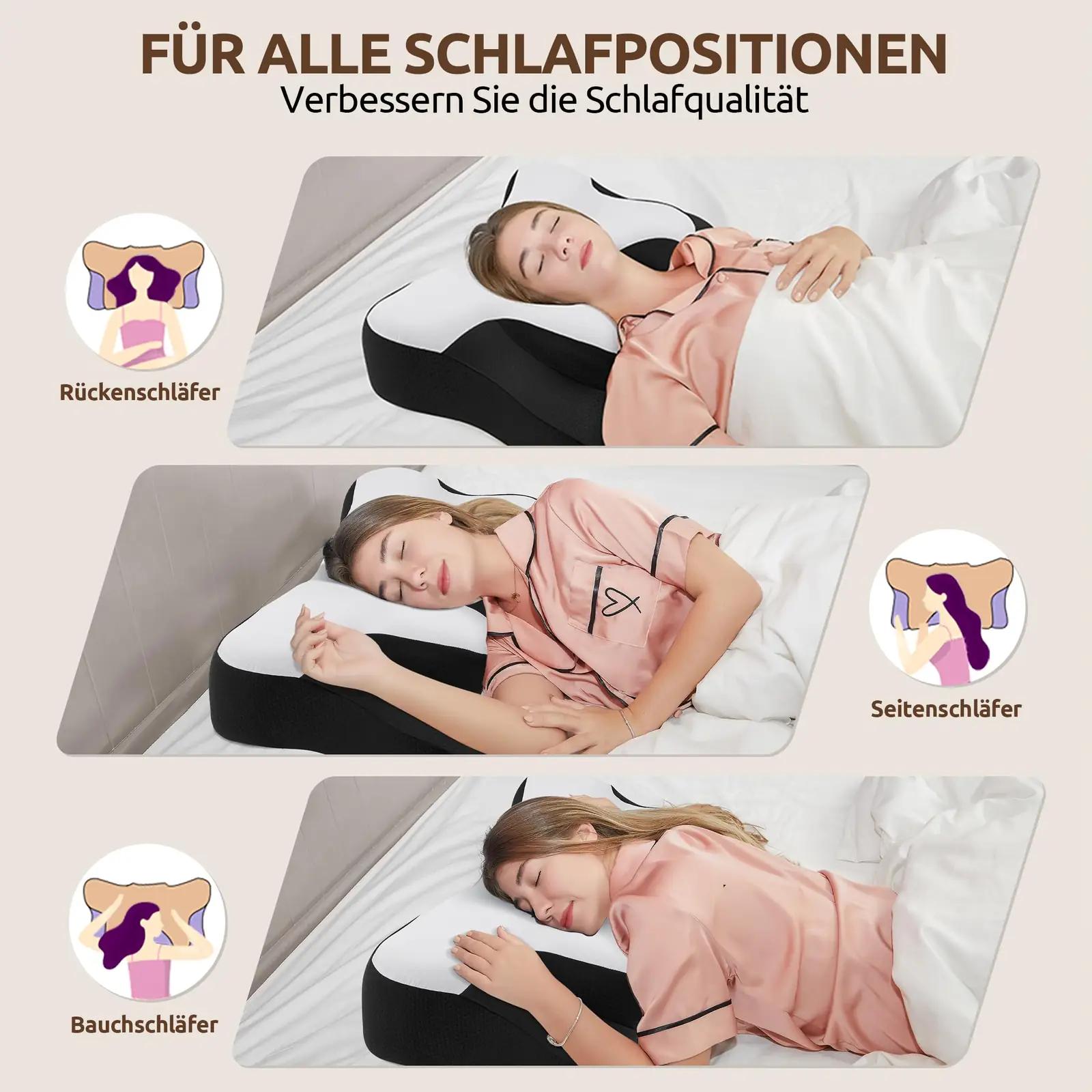 DONAMA mälumassist kaelapadi 66×37×13 cm — ergonoomiline tugi – kasutusnäide