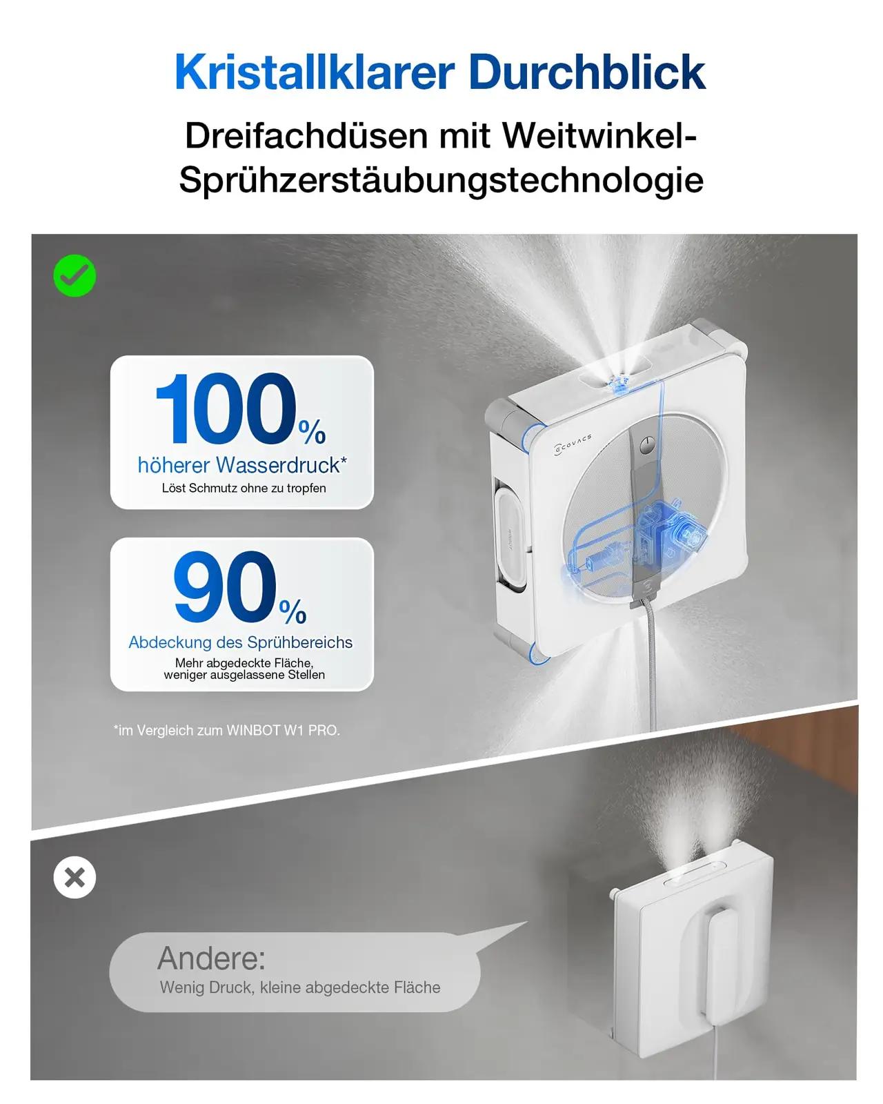 ECOVACS nutikas aknapuhastusrobot W2S OMNI – servani puhastus – kasutusnäide