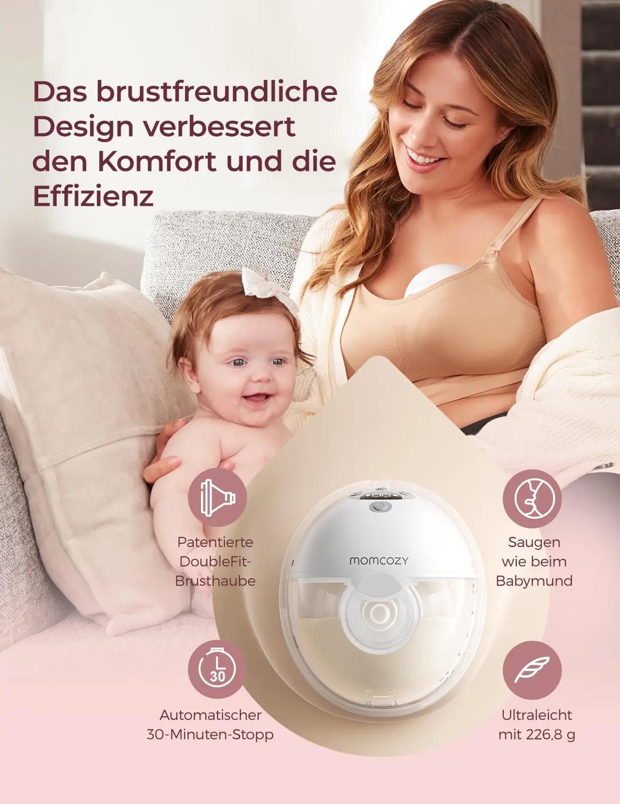 Momcozy nutikas elektriline rinnapump – käed vabad ja mugav – kasutusnäide