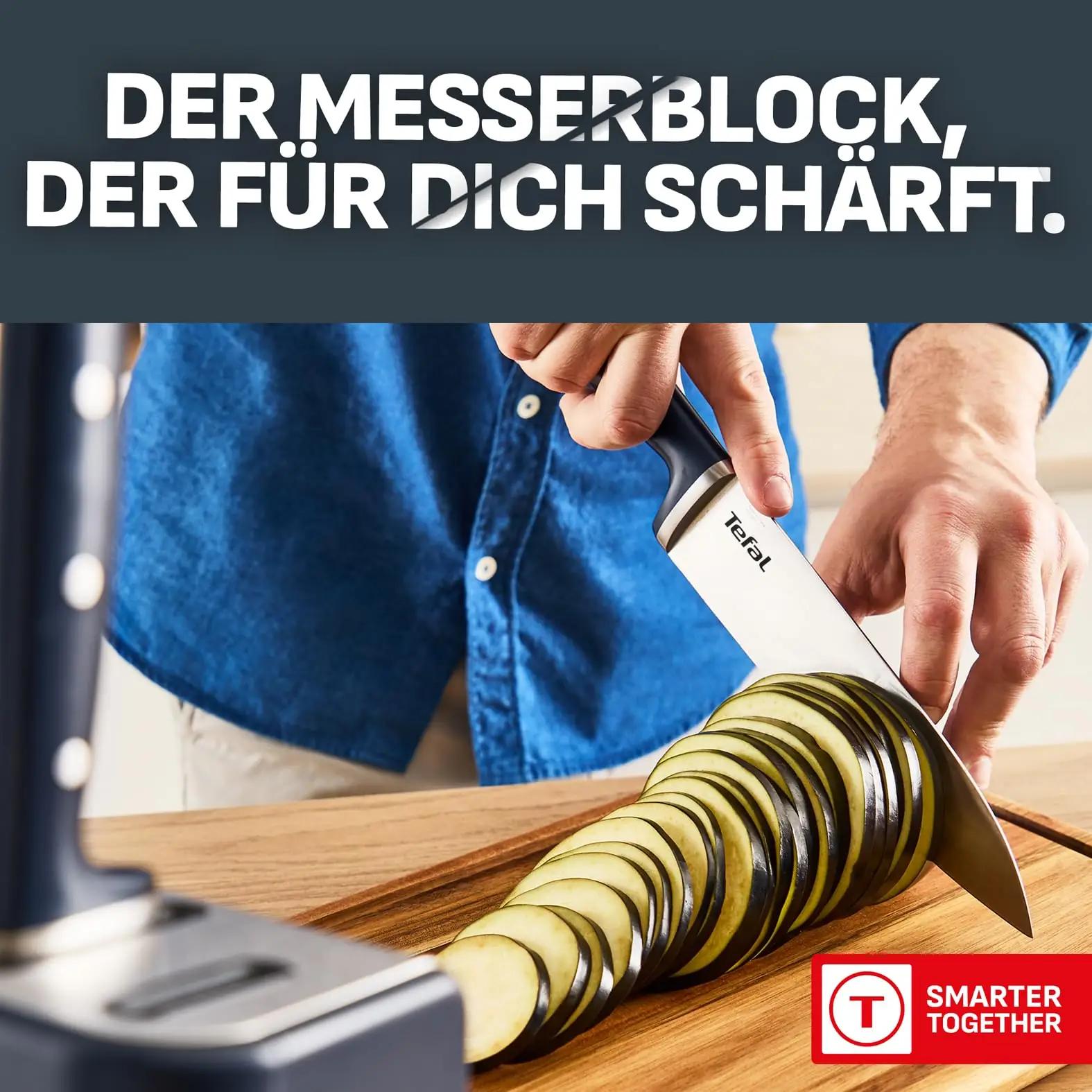 Tefal EverSharp Pro noaplokk, roostevaba teras – pakend ja tarvikud