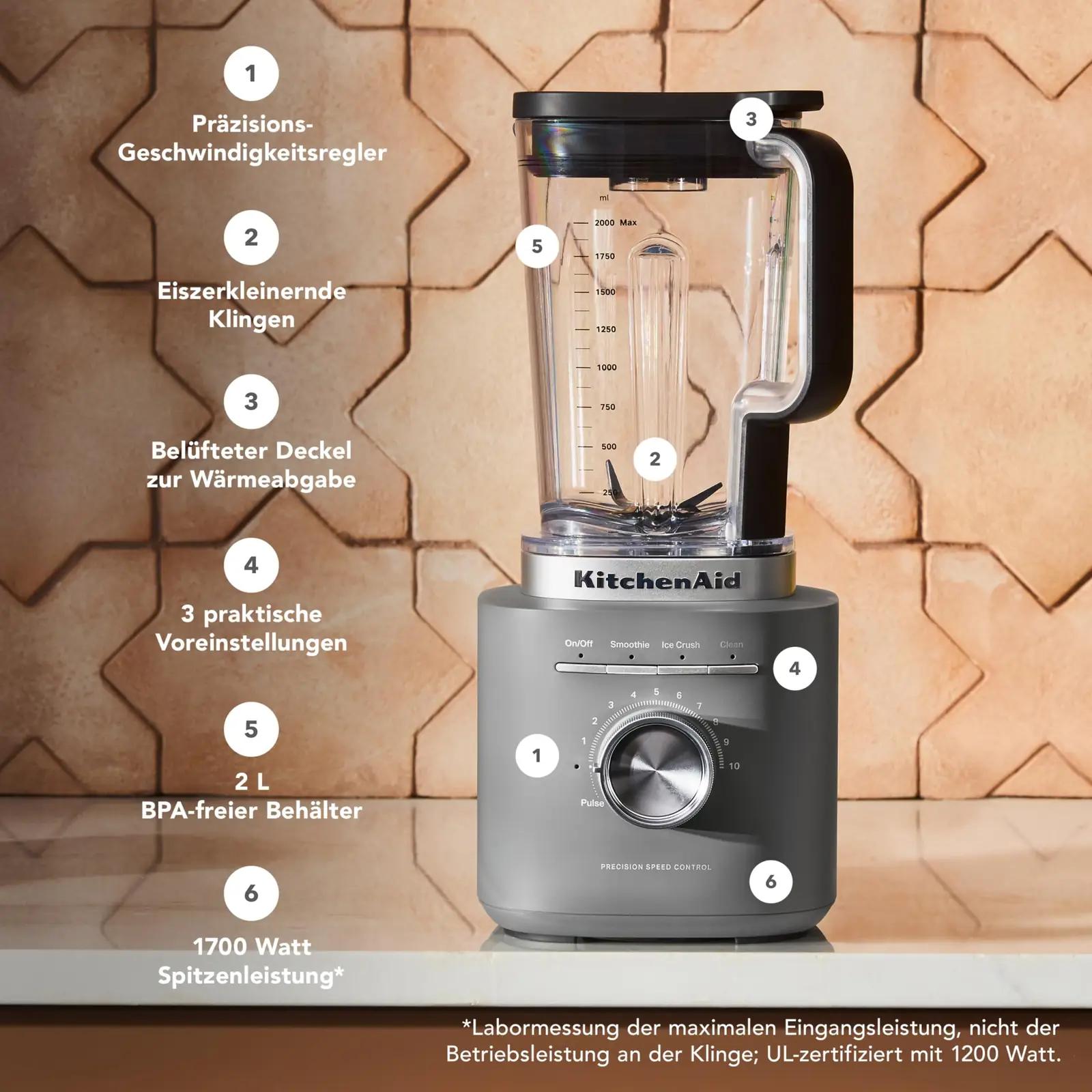 KitchenAid 2 l kannmikser, valualumiiniumist alus – detailne vaade