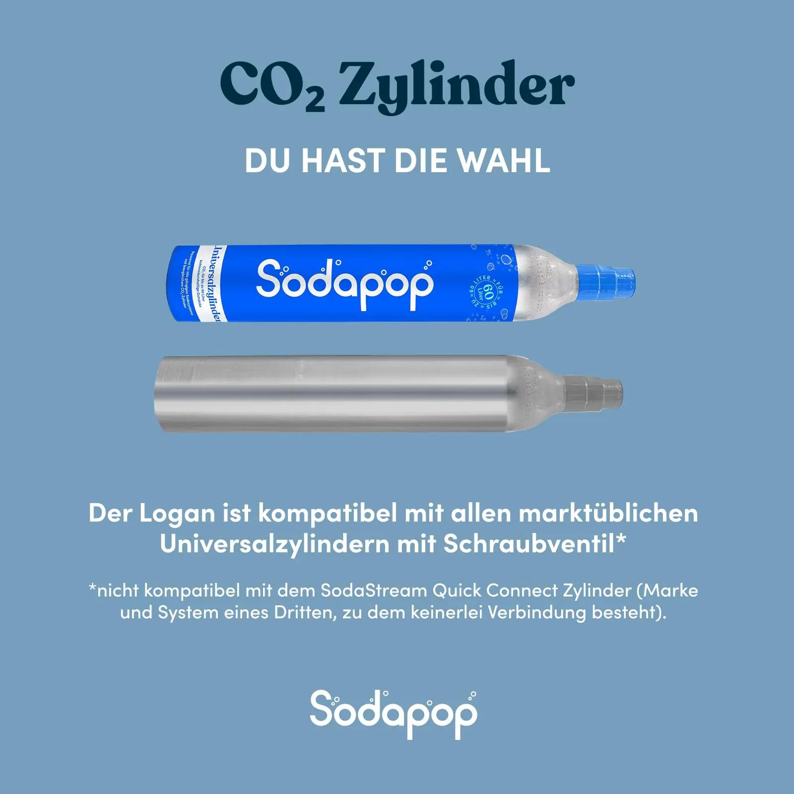 Sodapop Logan veegaasitaja klaaspudelitega – pakend ja tarvikud