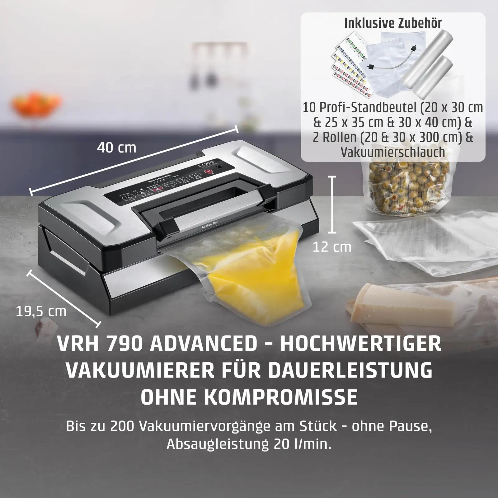 Caso VRH 790 Pro vaakumseerija, roostevaba – detailne vaade