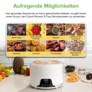 Cosori valge dörrautomaat eemaldatavate alustega