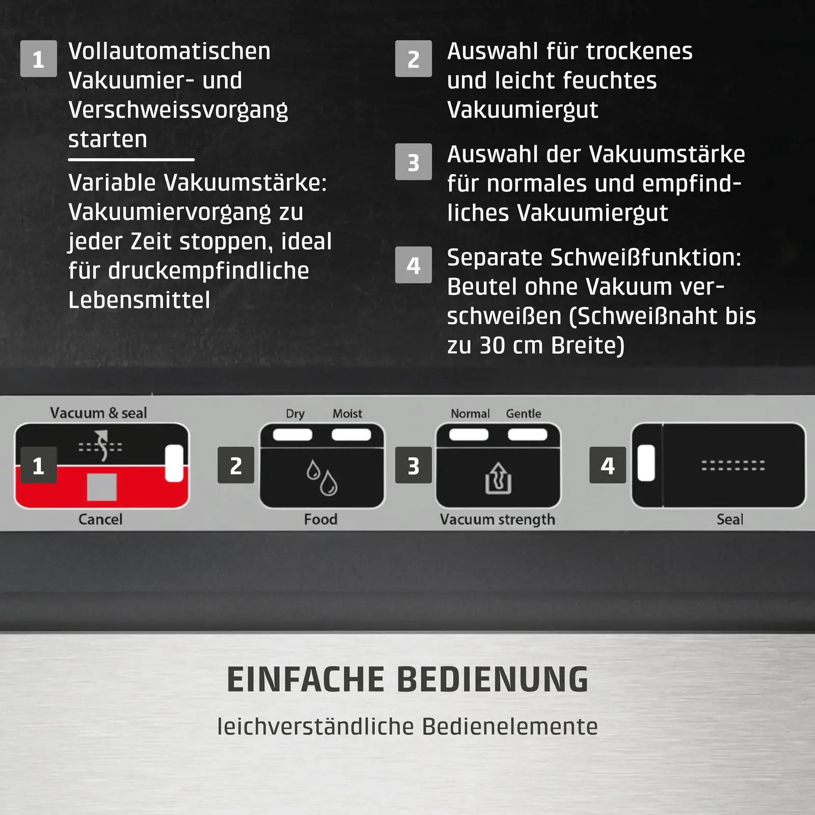 Caso VR 390 Advanced vakuumseerija, roostevaba – pakend ja tarvikud