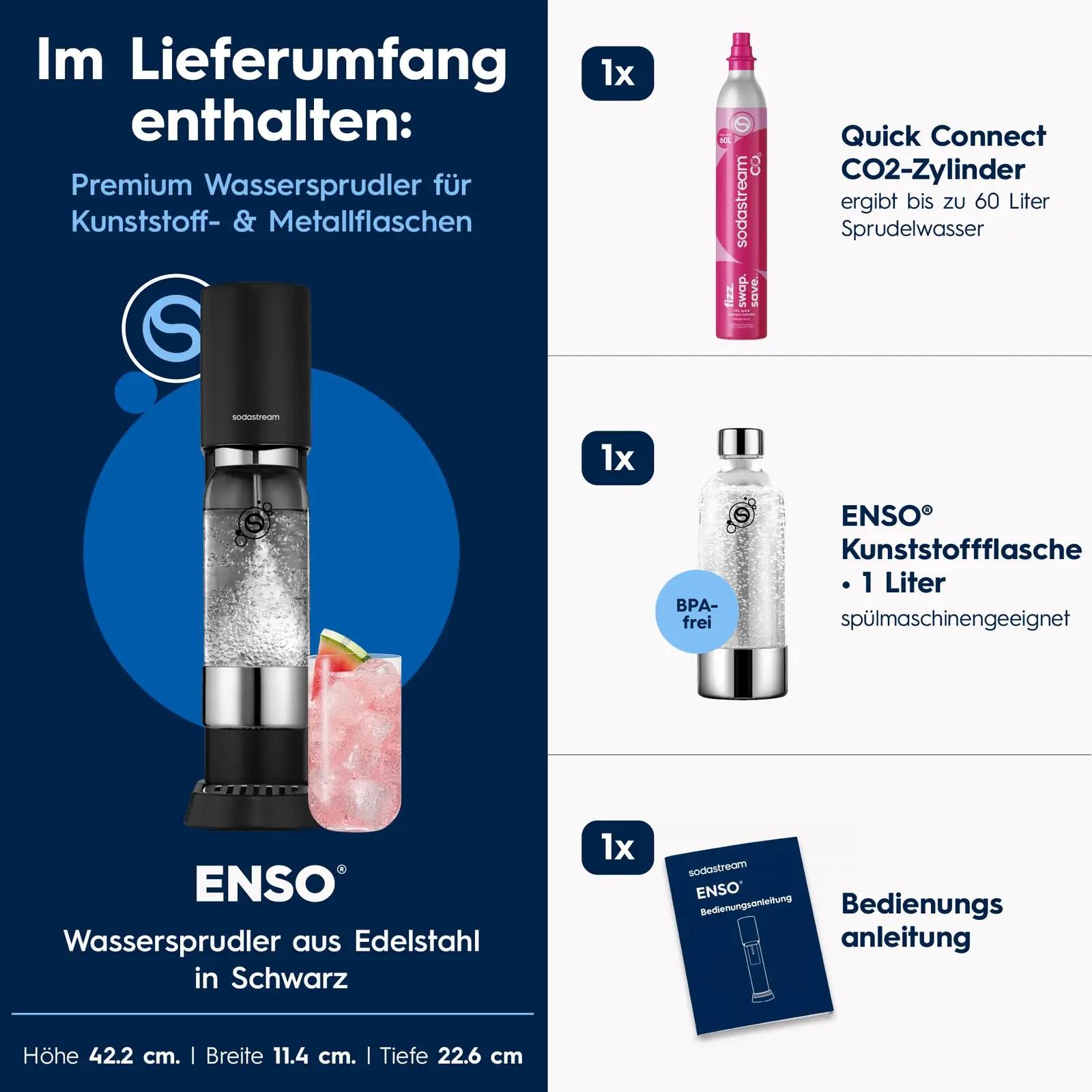 sodastream ENSO süsihappegaasiga vesiaparaat, roostevaba – detailne vaade