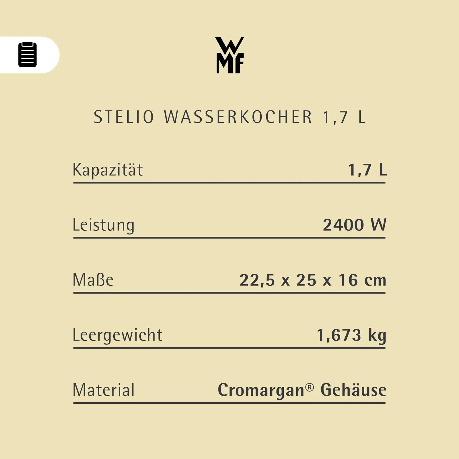 WMF Stelio veekeetja, roostevaba teras, 1,7 l – pilt 9